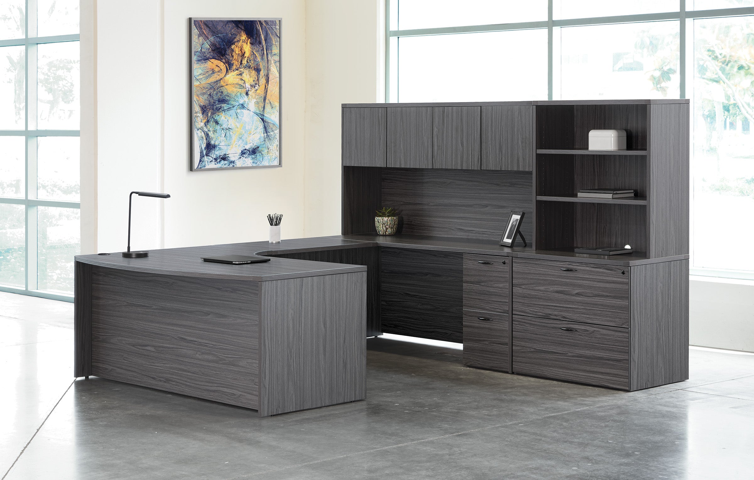 Napa Right U W/Corner + Storage 107X107 - Slate Grey