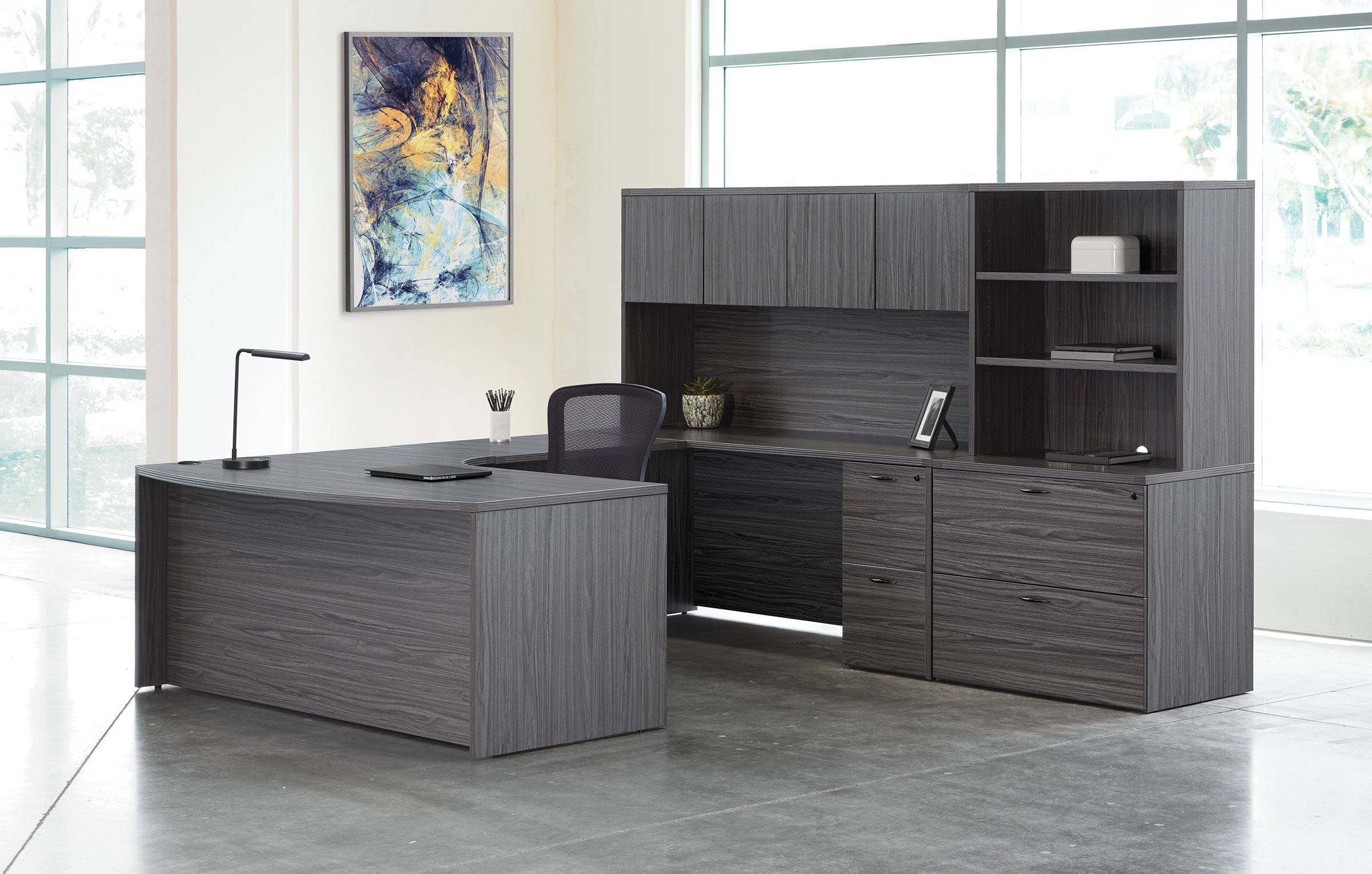Napa Right U W/Corner + Storage 107X107 - Slate Grey