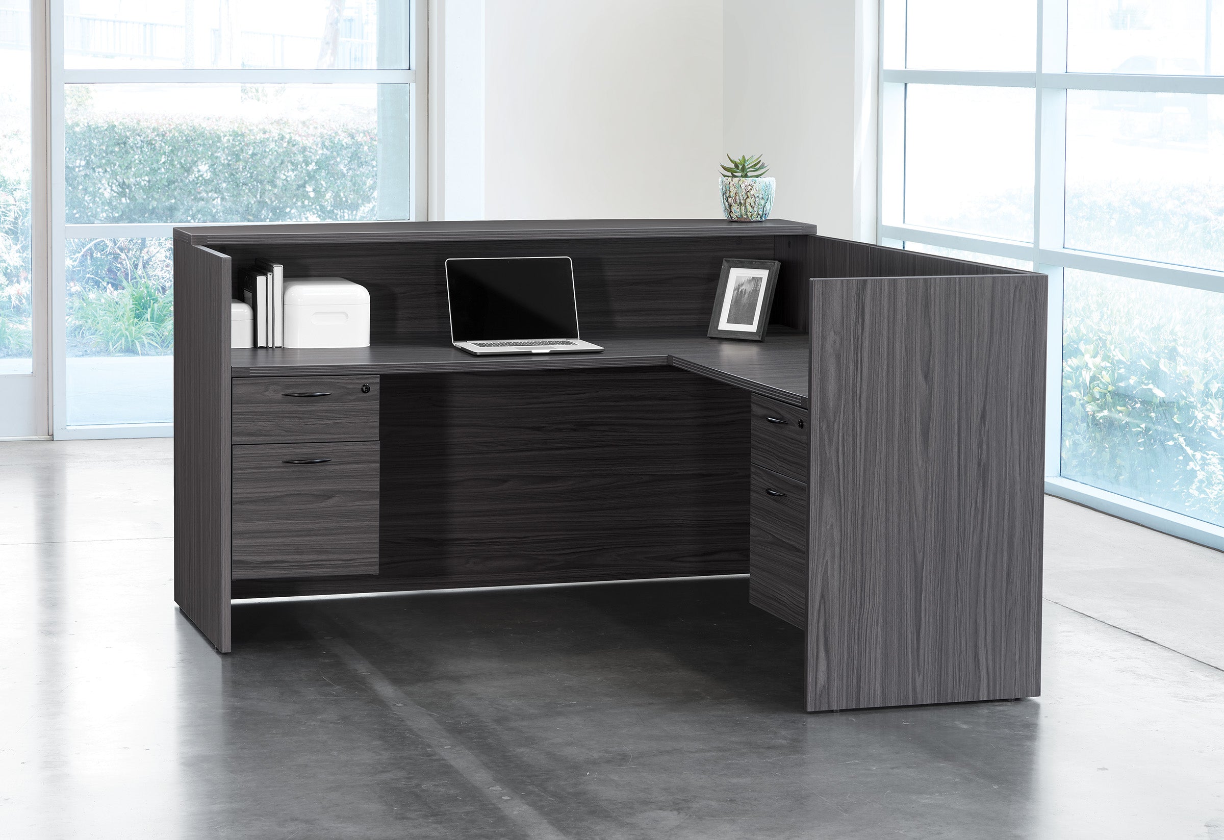 Napa Reception Station 77X77X42H - Slate Grey