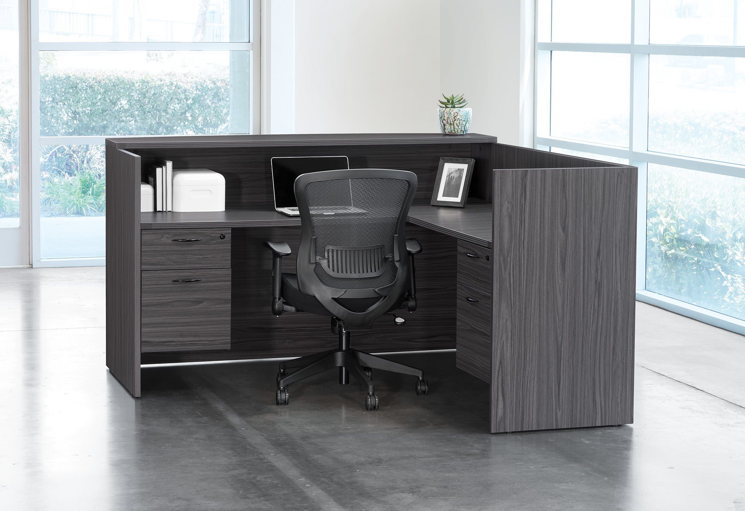 Napa Reception Station 77X77X42H - Slate Grey