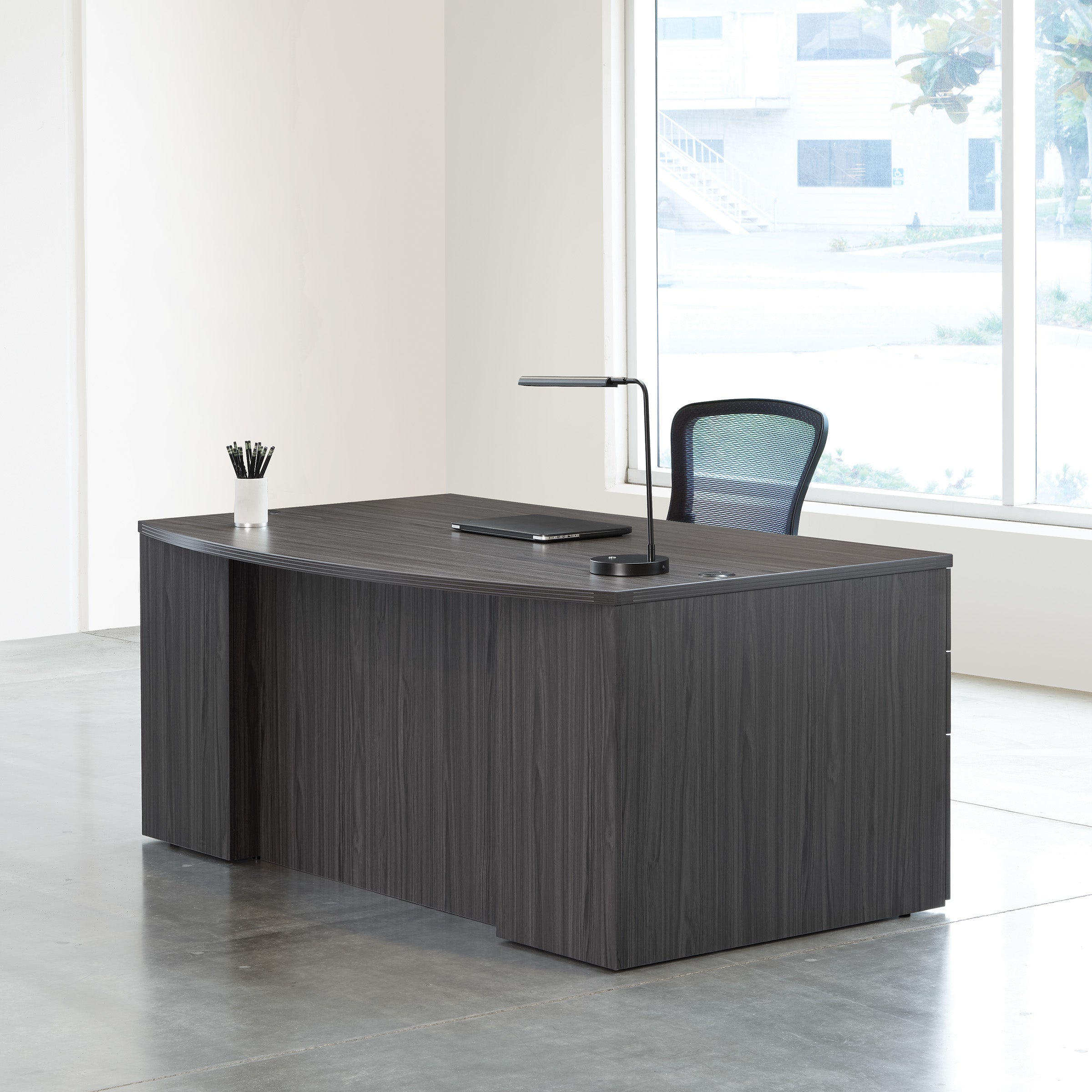 Napa Bow Top Desk 71" x 40" - Slate Grey