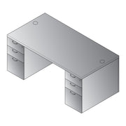 Napa Double Pedestal Desk 71" x 36" - Slate Grey