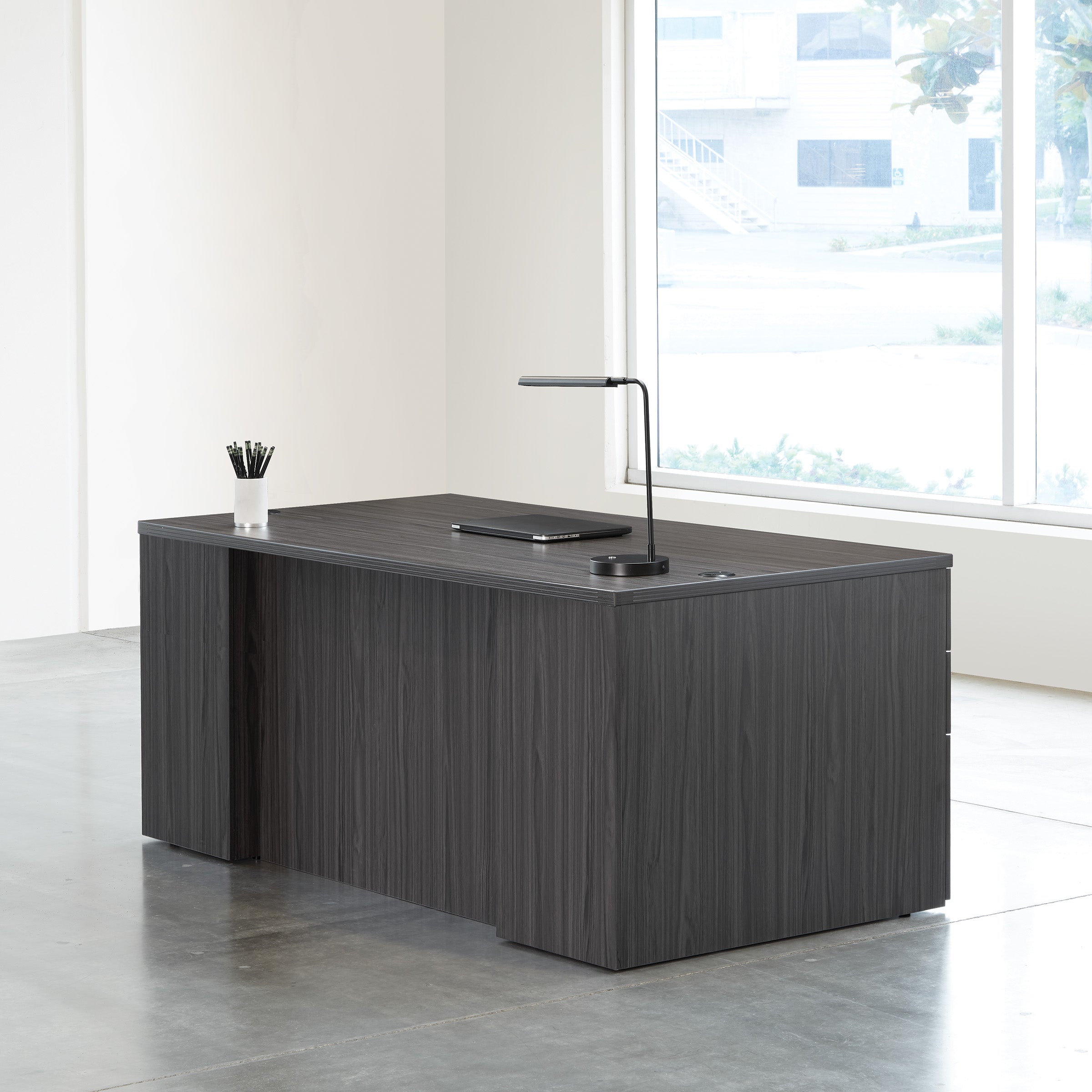 Napa Double Pedestal Desk 71" x 36" - Slate Grey