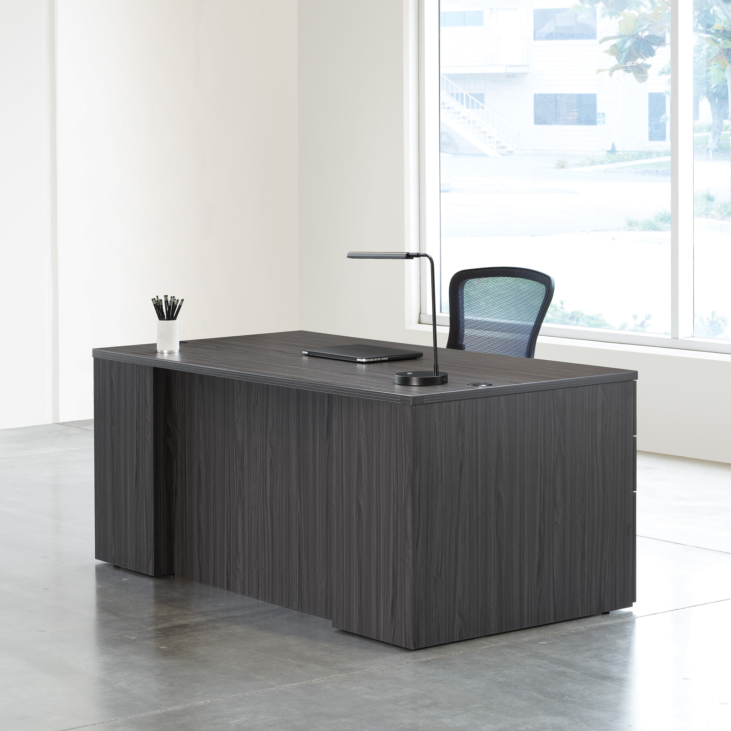 Napa Double Pedestal Desk 71" x 36" - Slate Grey