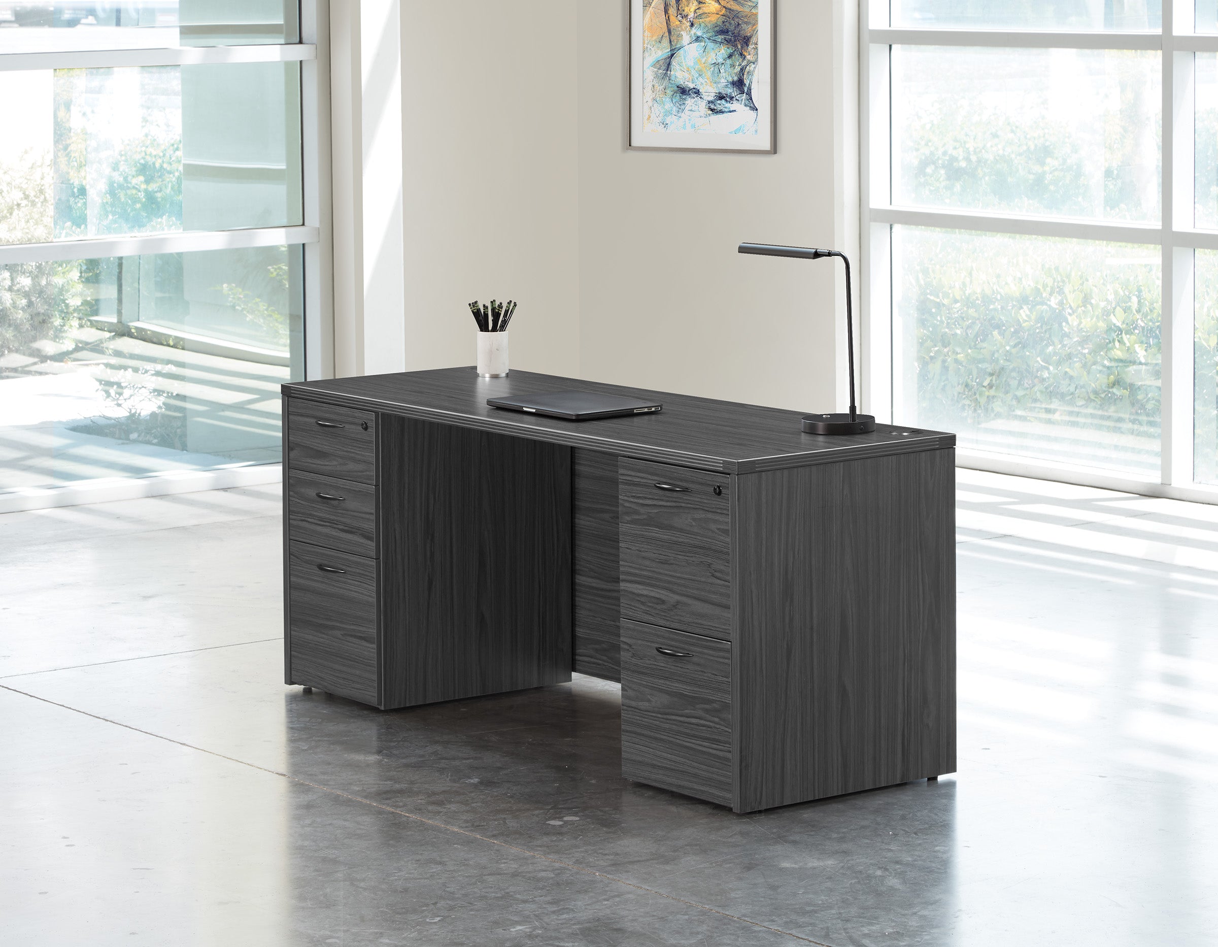 Napa Kneespace Credenza 71"X24" - Slate Grey