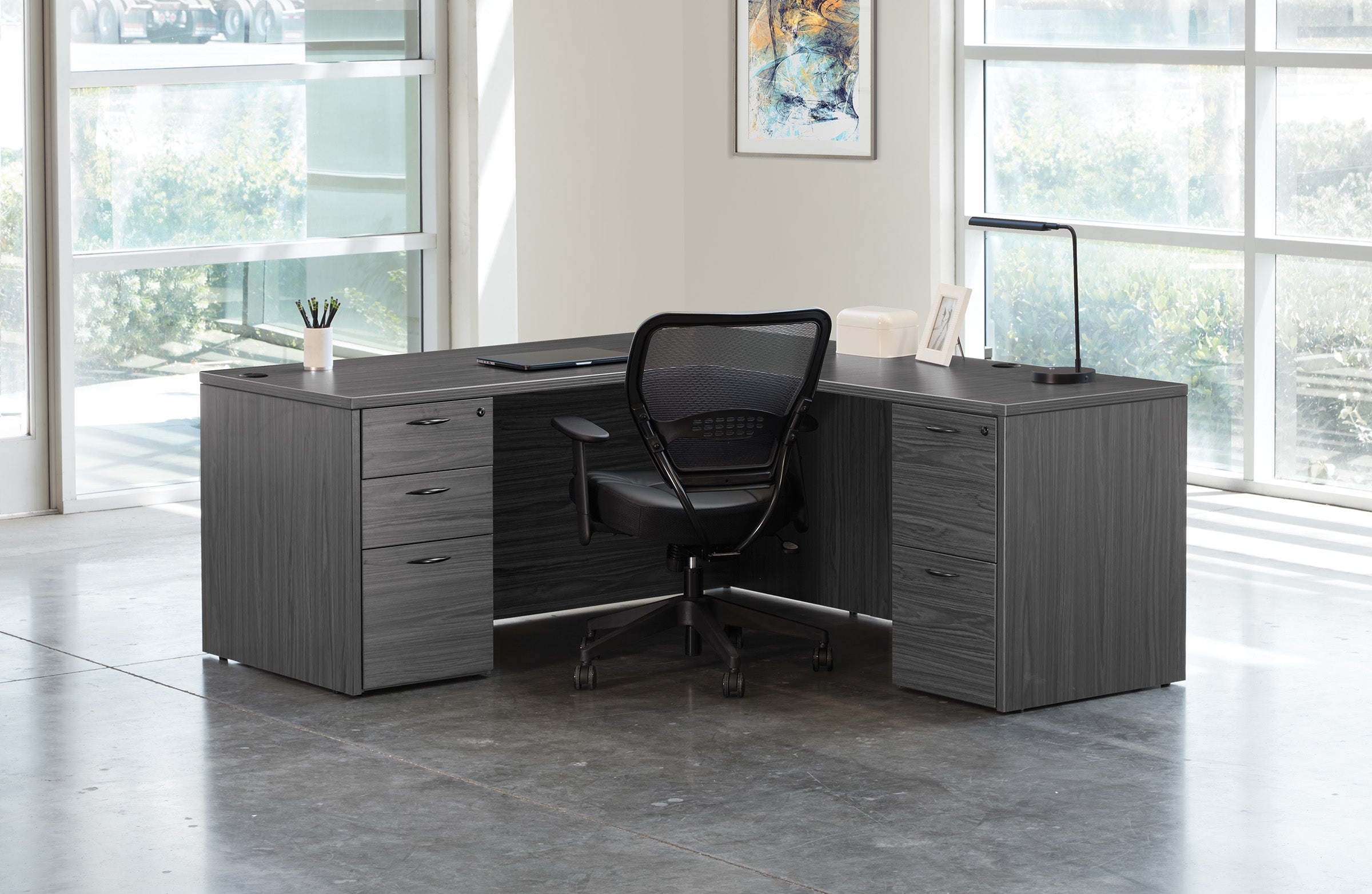 Napa L Shape 66"X78" - Slate Grey