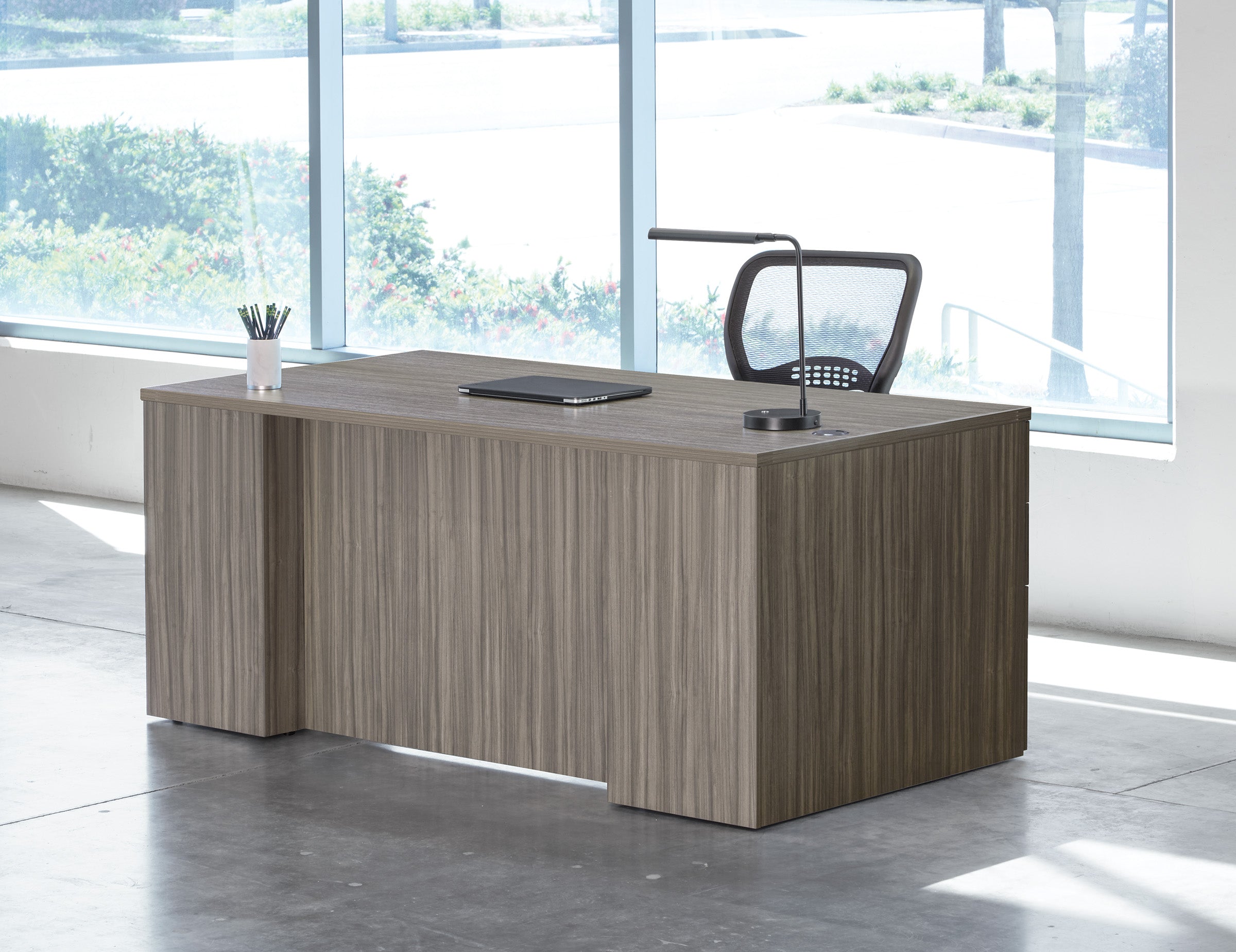 Napa Double Pedestal Desk 71" x 36" - Urban Walnut