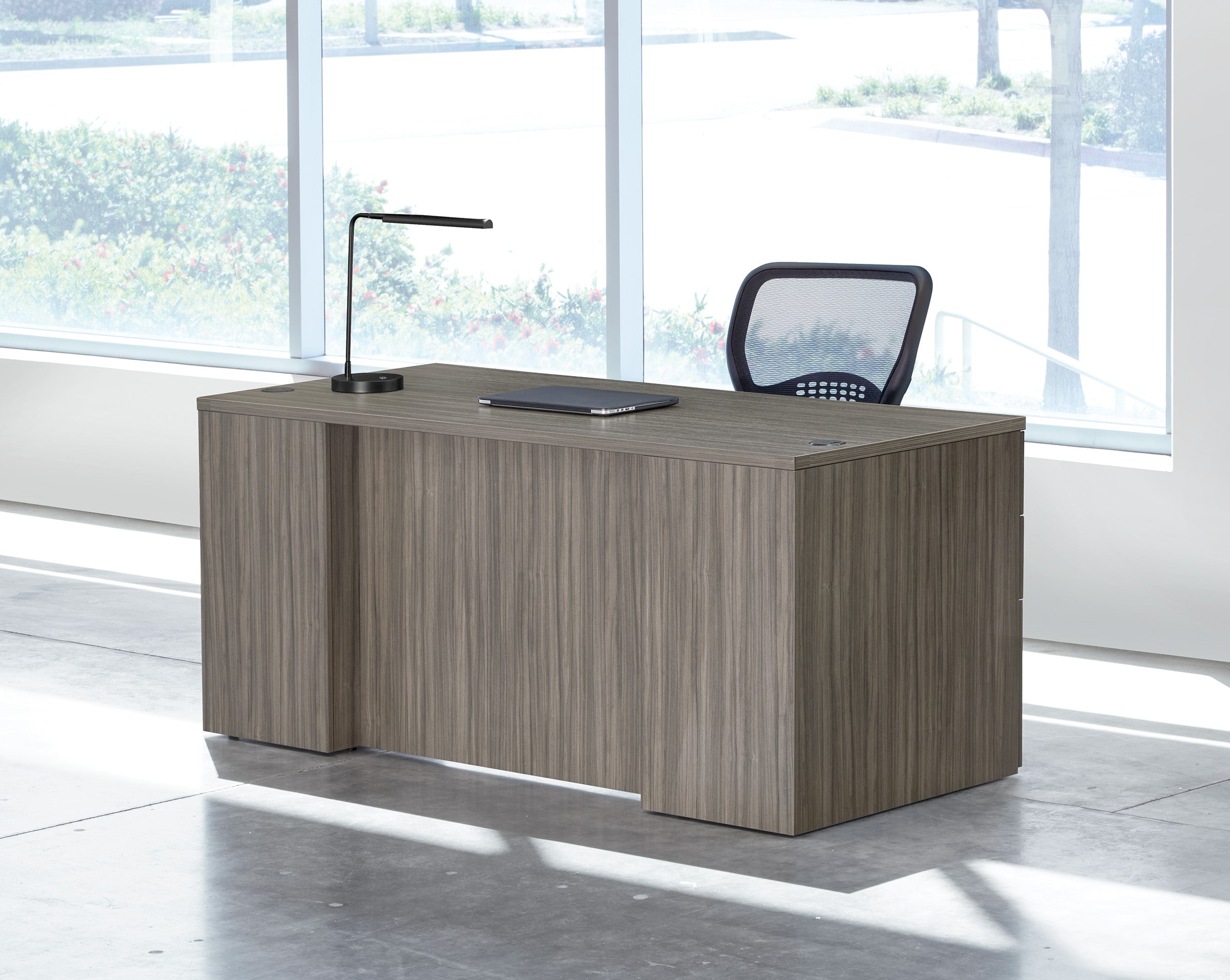 Napa Double Pedestal Desk 66" x 30" - Urban Walnut