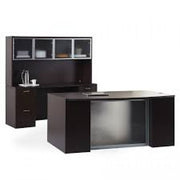 Napa Executive Office with Glass Modesty Panel - Urban Walnut