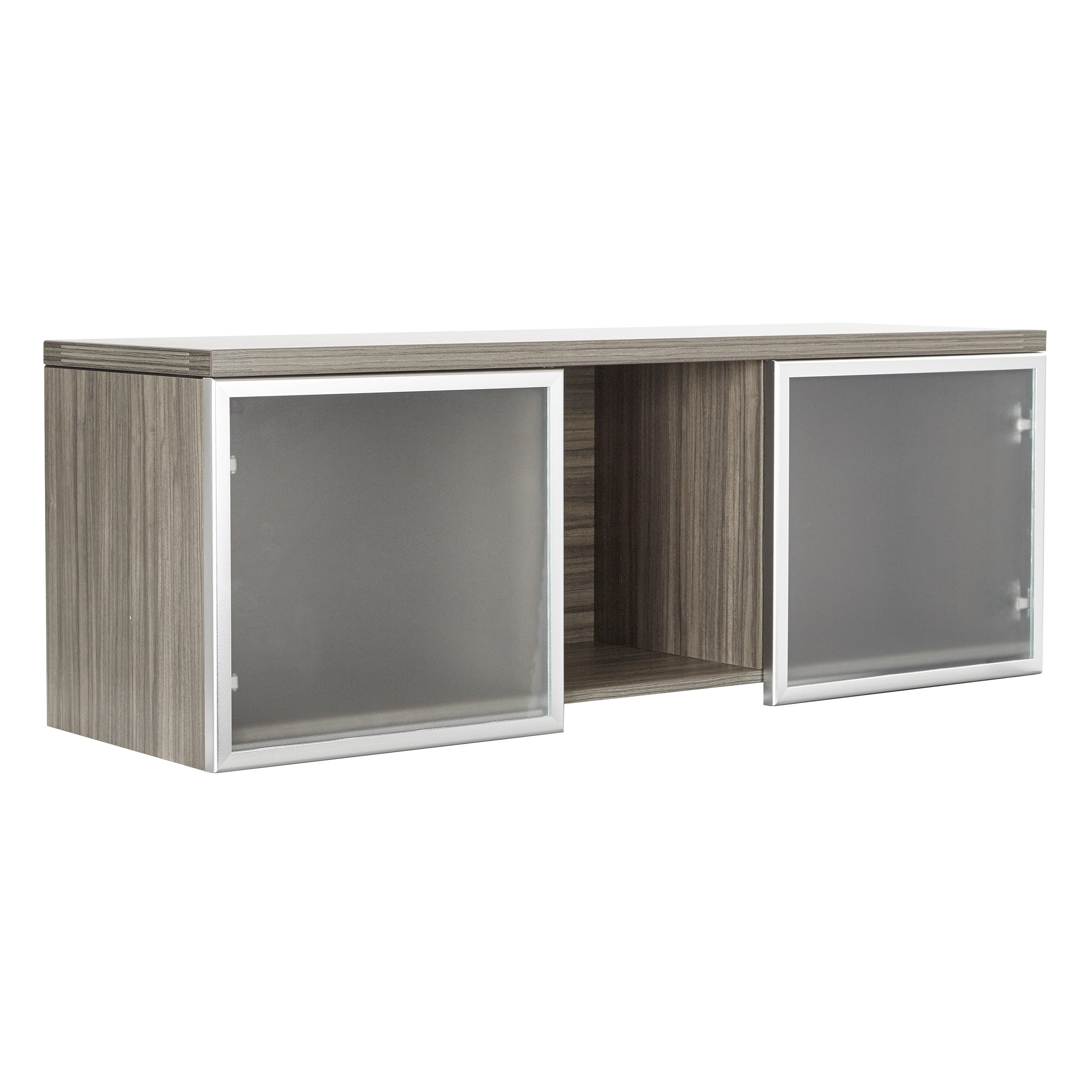 Wall-Mount Overhead with Glass Doors - Urban Walnut