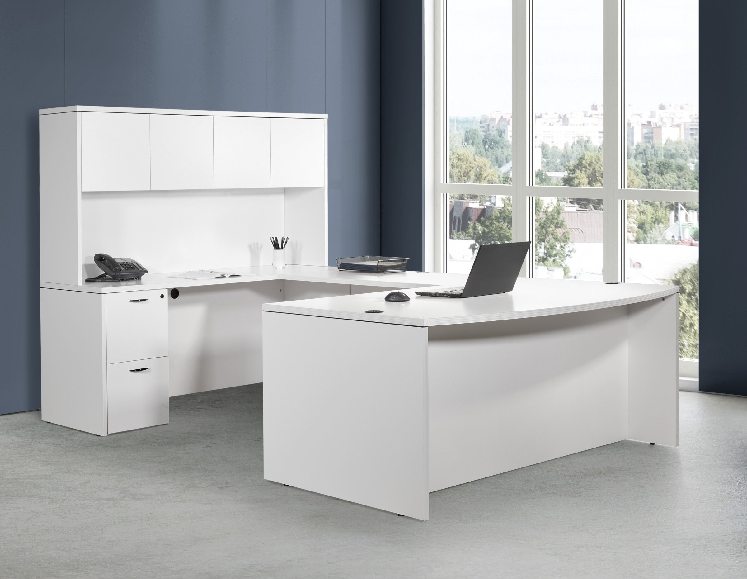 Napa U Shape W/Hutch 71X113 - White