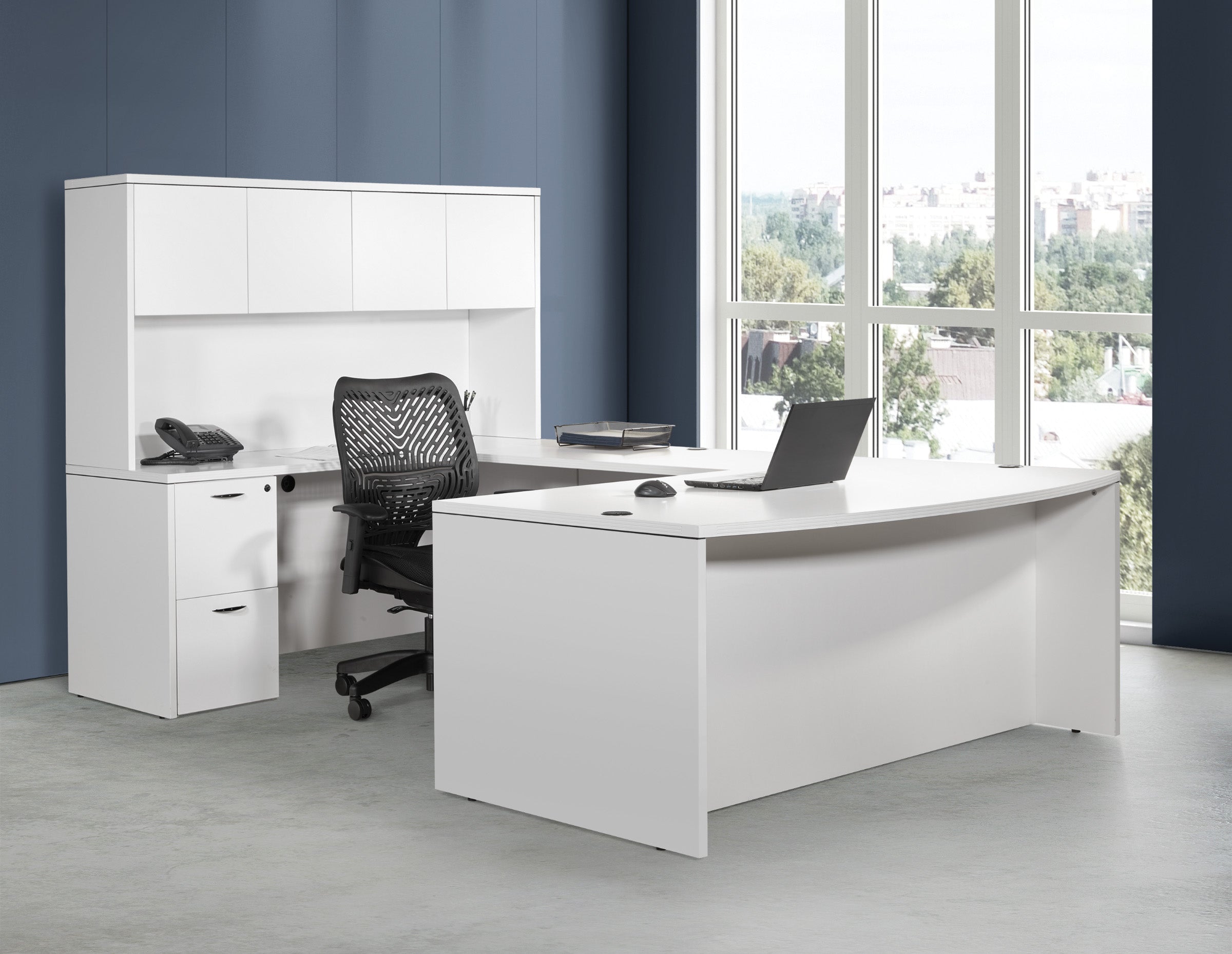 Napa U Shape W/Hutch 71X113 - White