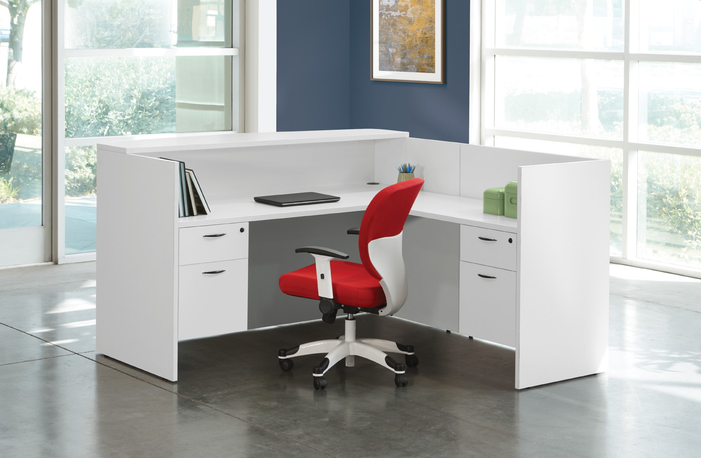 Napa Reception Station 77X77X42H - White