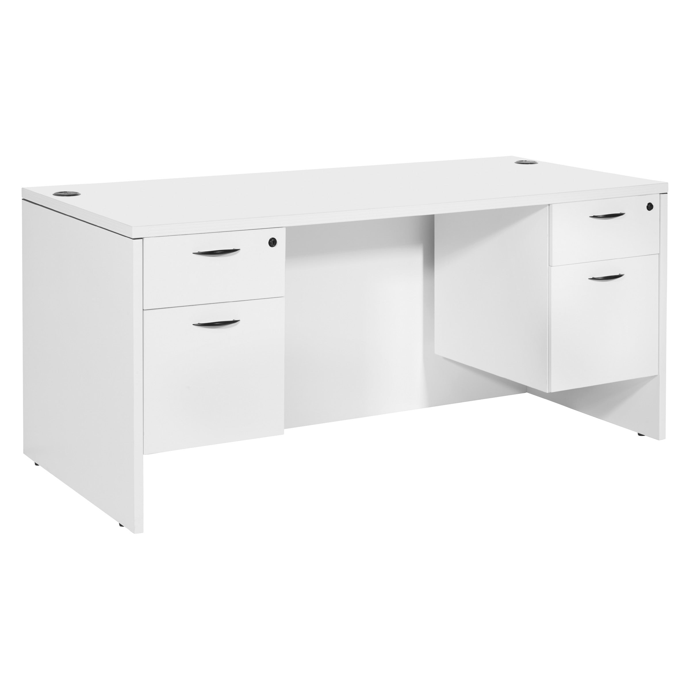 Napa Double Pedestal Desk 66"X30" - White