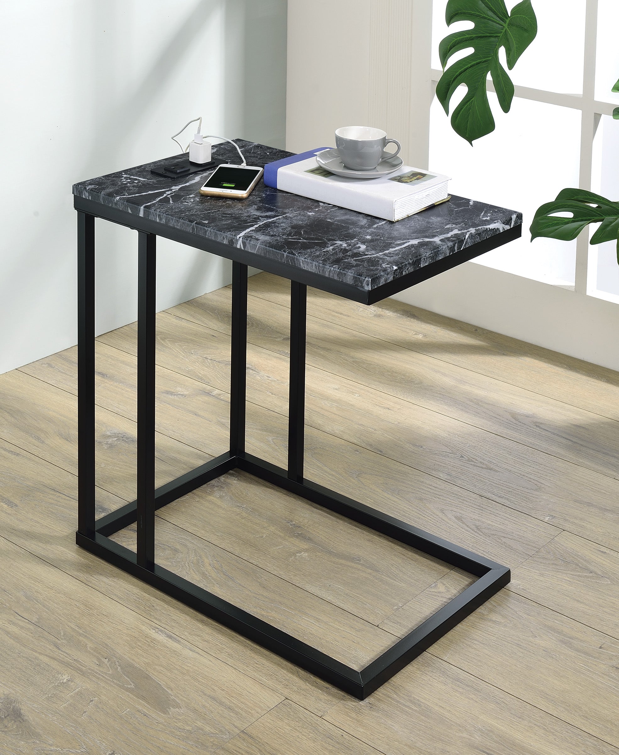 Norwich C-Table  - Black / Black Marble