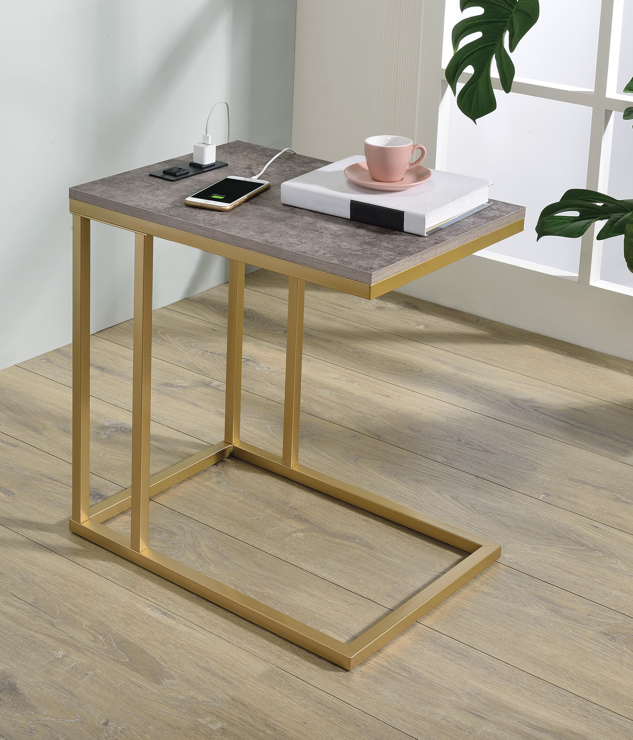 Norwich C-Table  - Brown / Gold