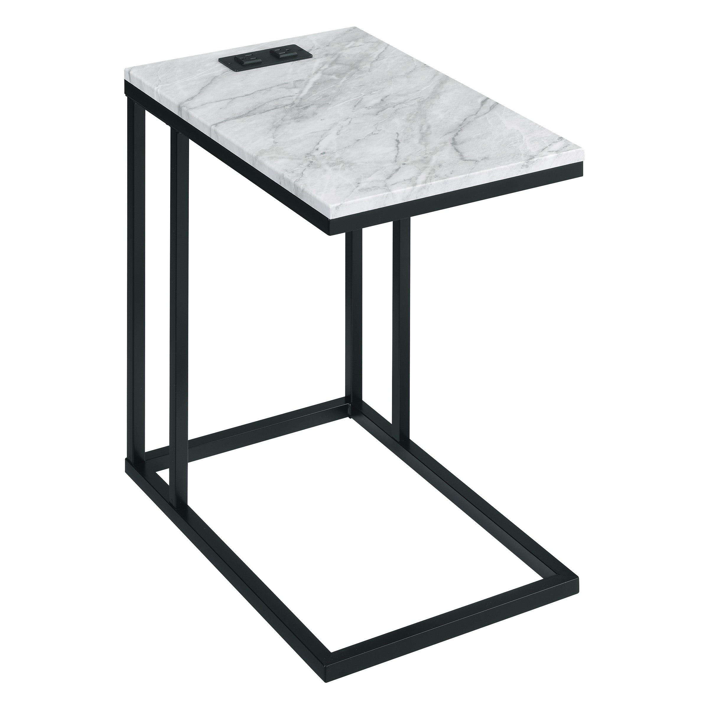 Norwich C-Table  - Black / White Marble