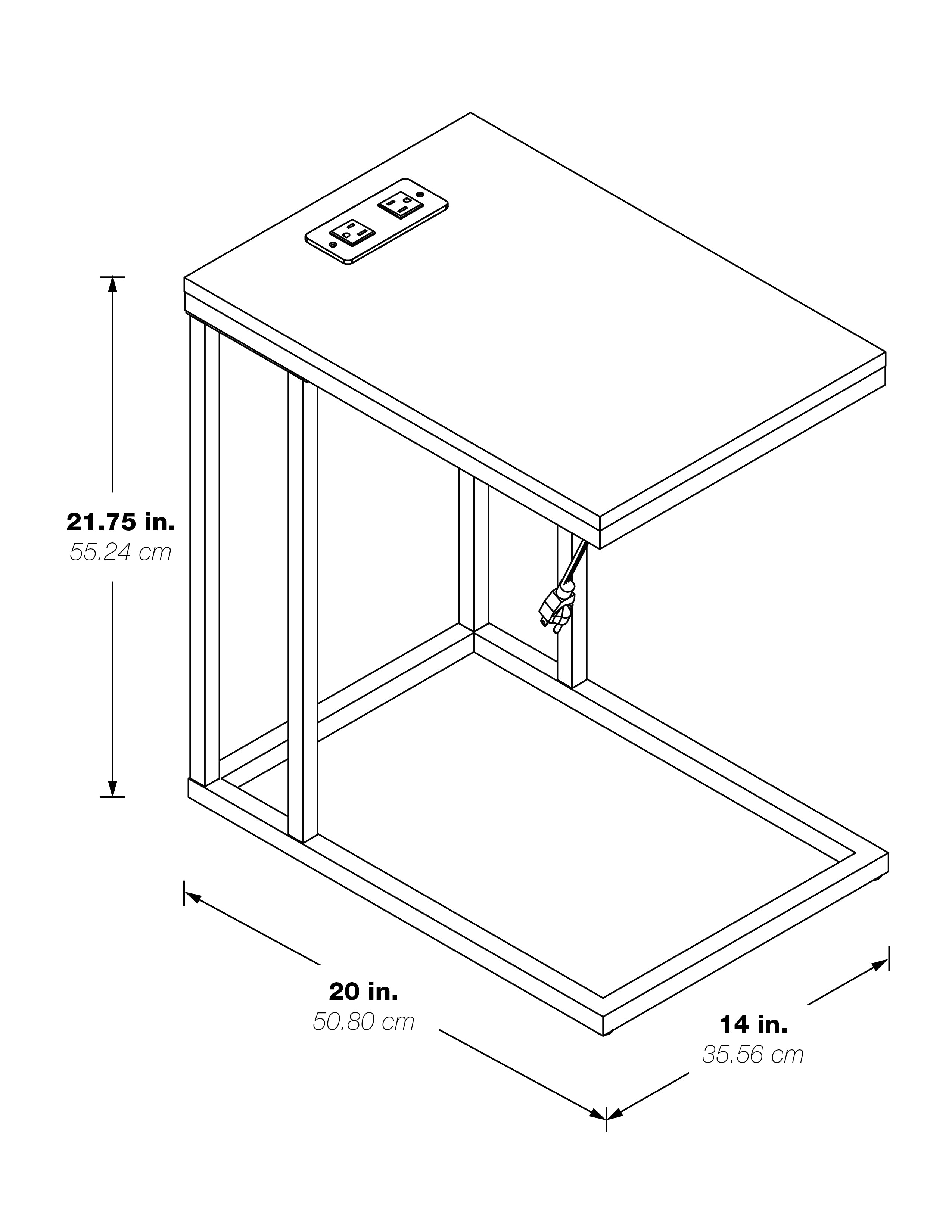 Norwich C-Table  - Black / White Marble