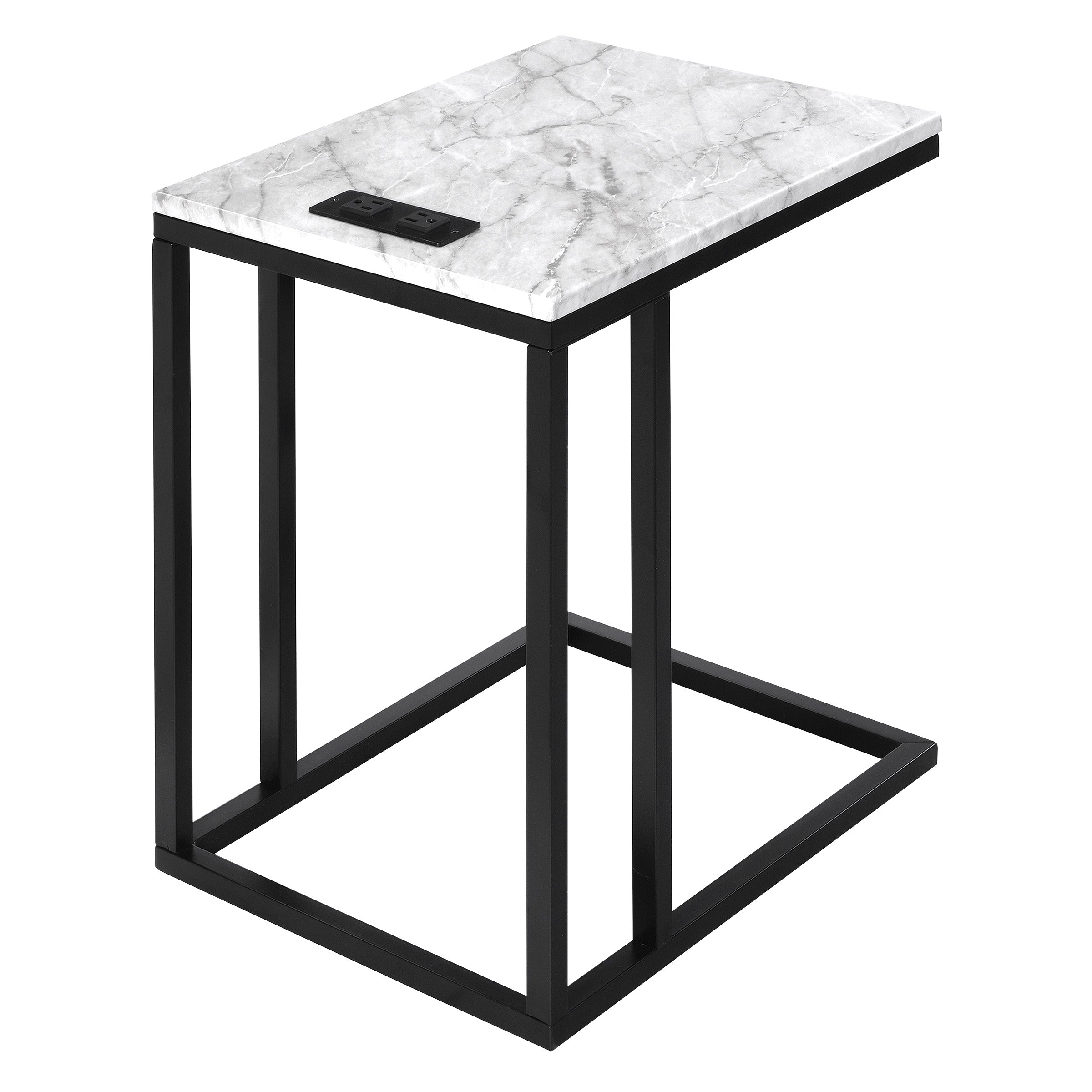 Norwich C-Table  - Black / White Marble