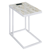 Norwich C-Table - White / White Mosaic