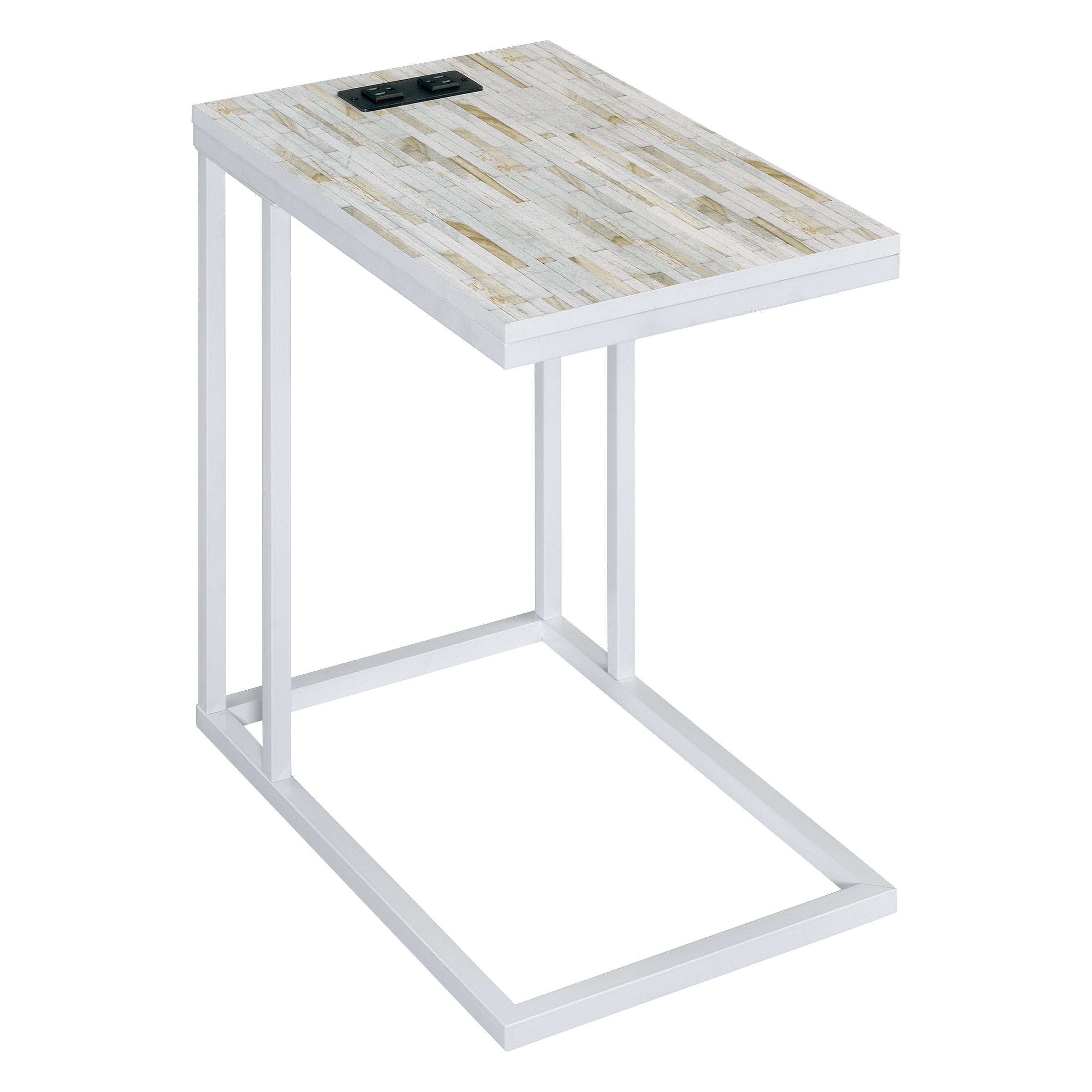 Norwich C-Table - White / White Mosaic