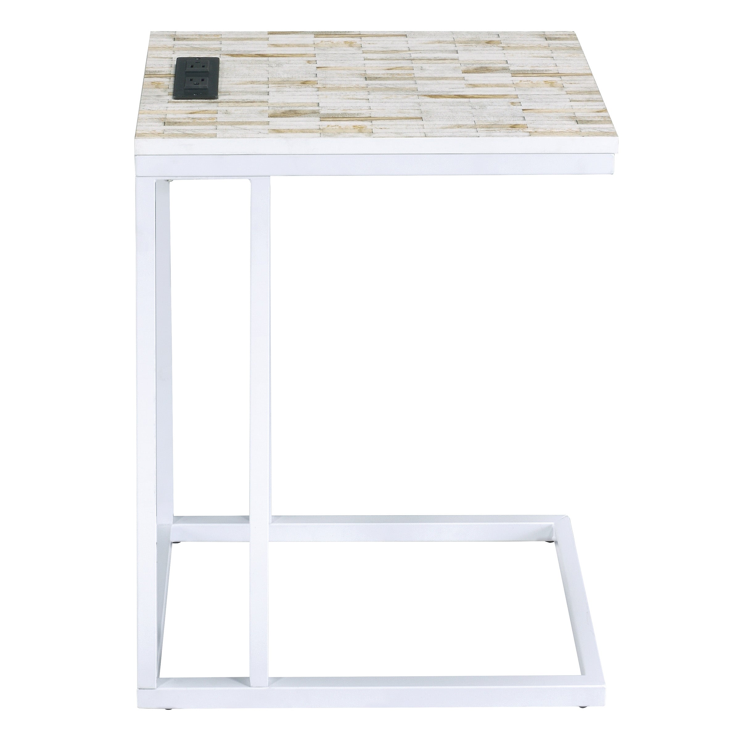 Norwich C-Table - White / White Mosaic
