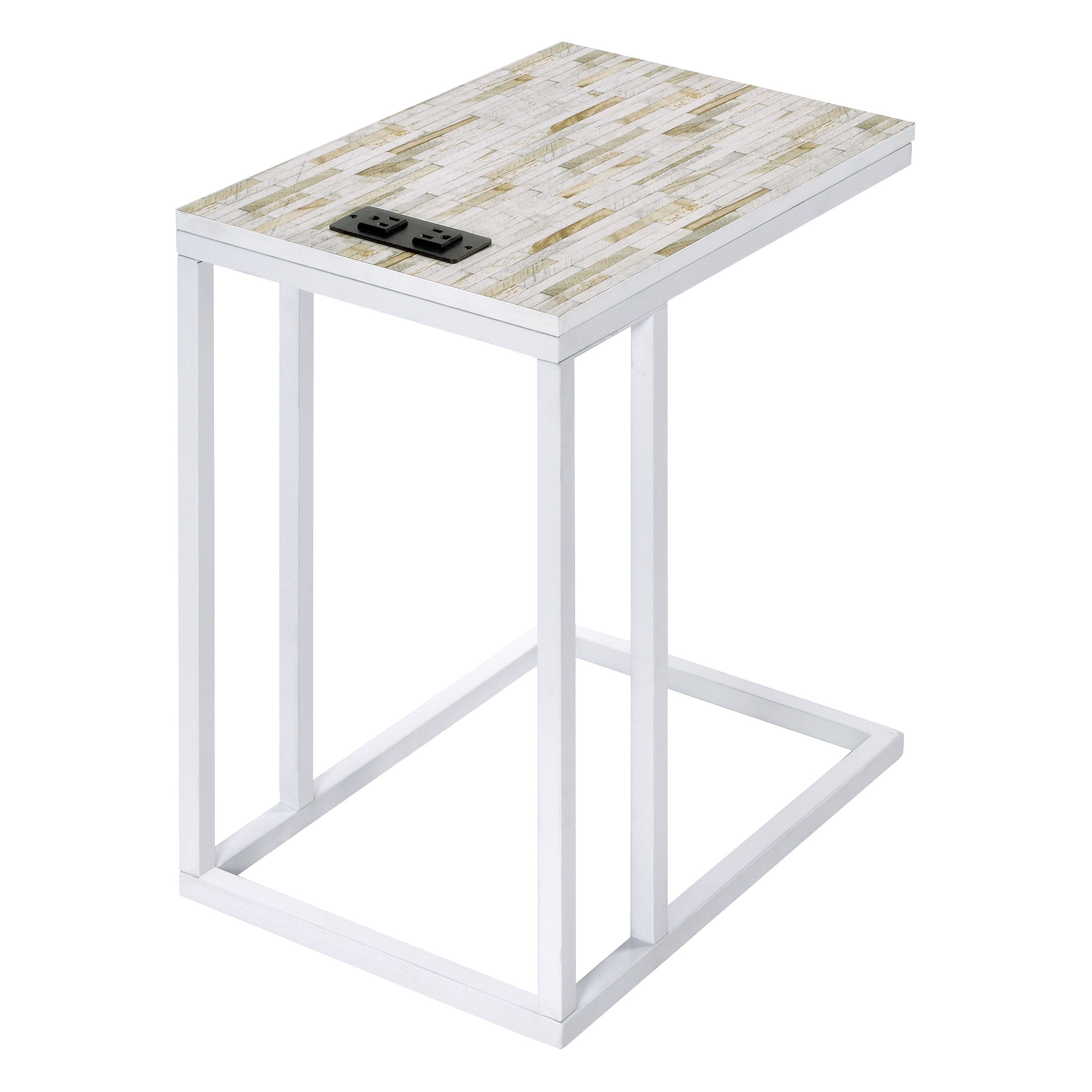Norwich C-Table - White / White Mosaic