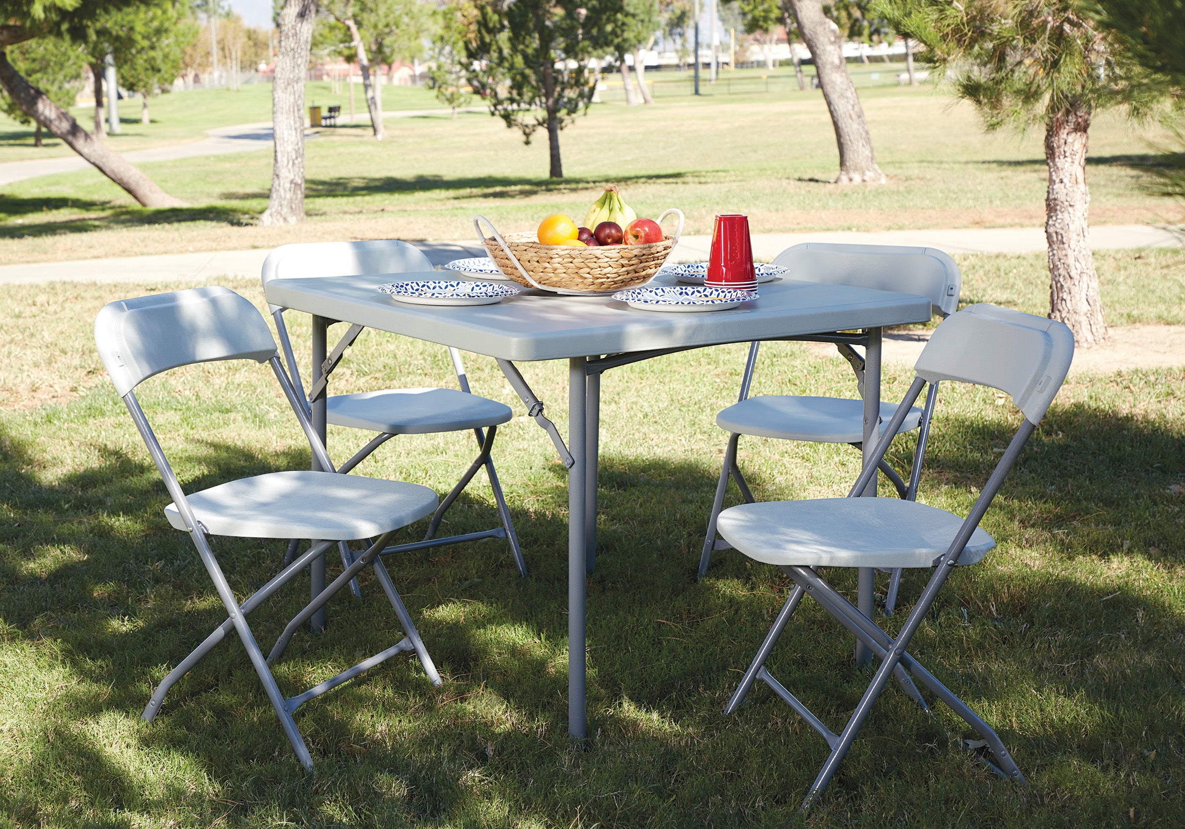 5 Piece Folding Set - Light Grey
