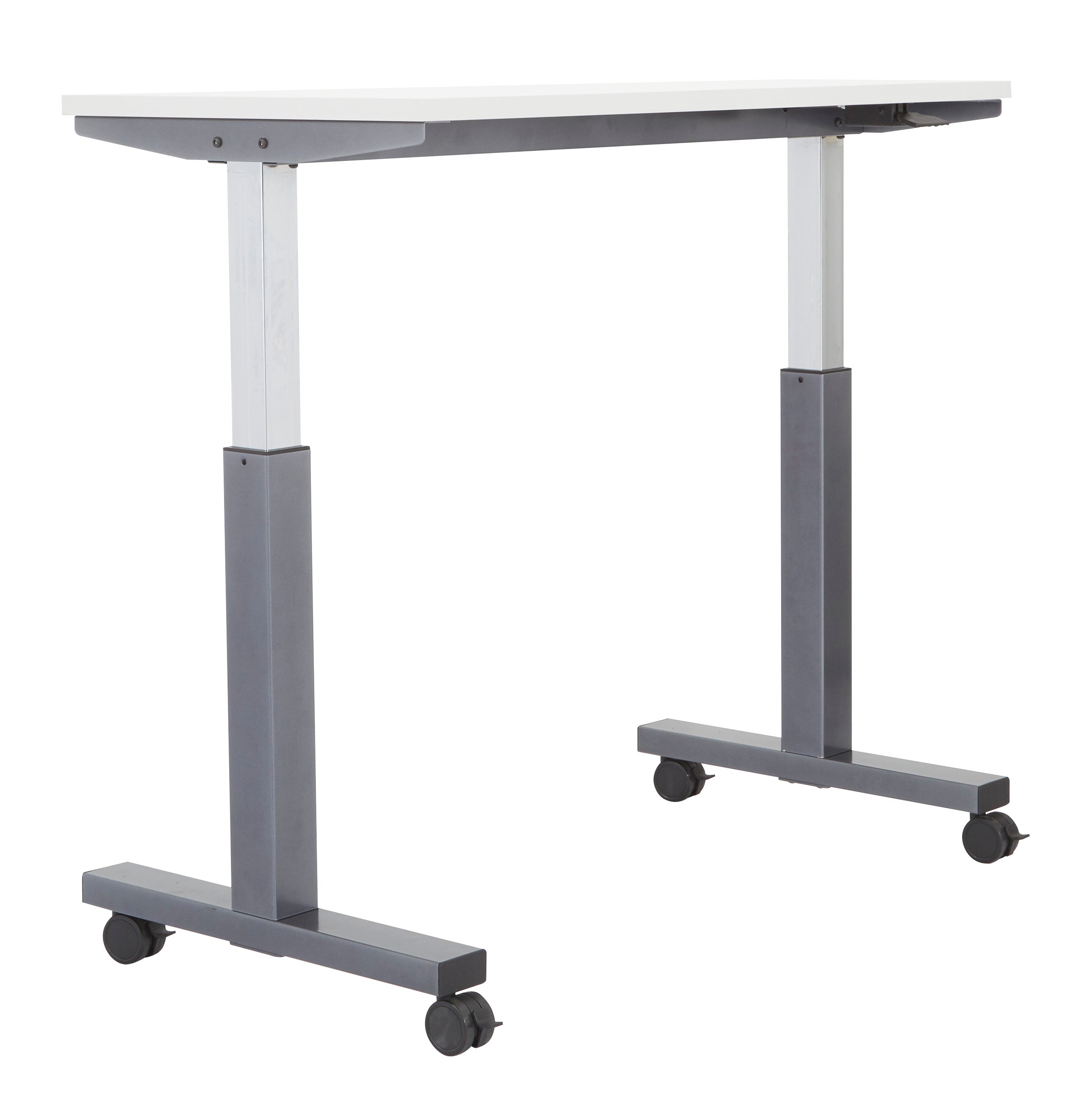 HT ADJ TBLE 2/CTNS GRY TOP/TITANIUM BASE 48X24 KD - Grey/Titanium