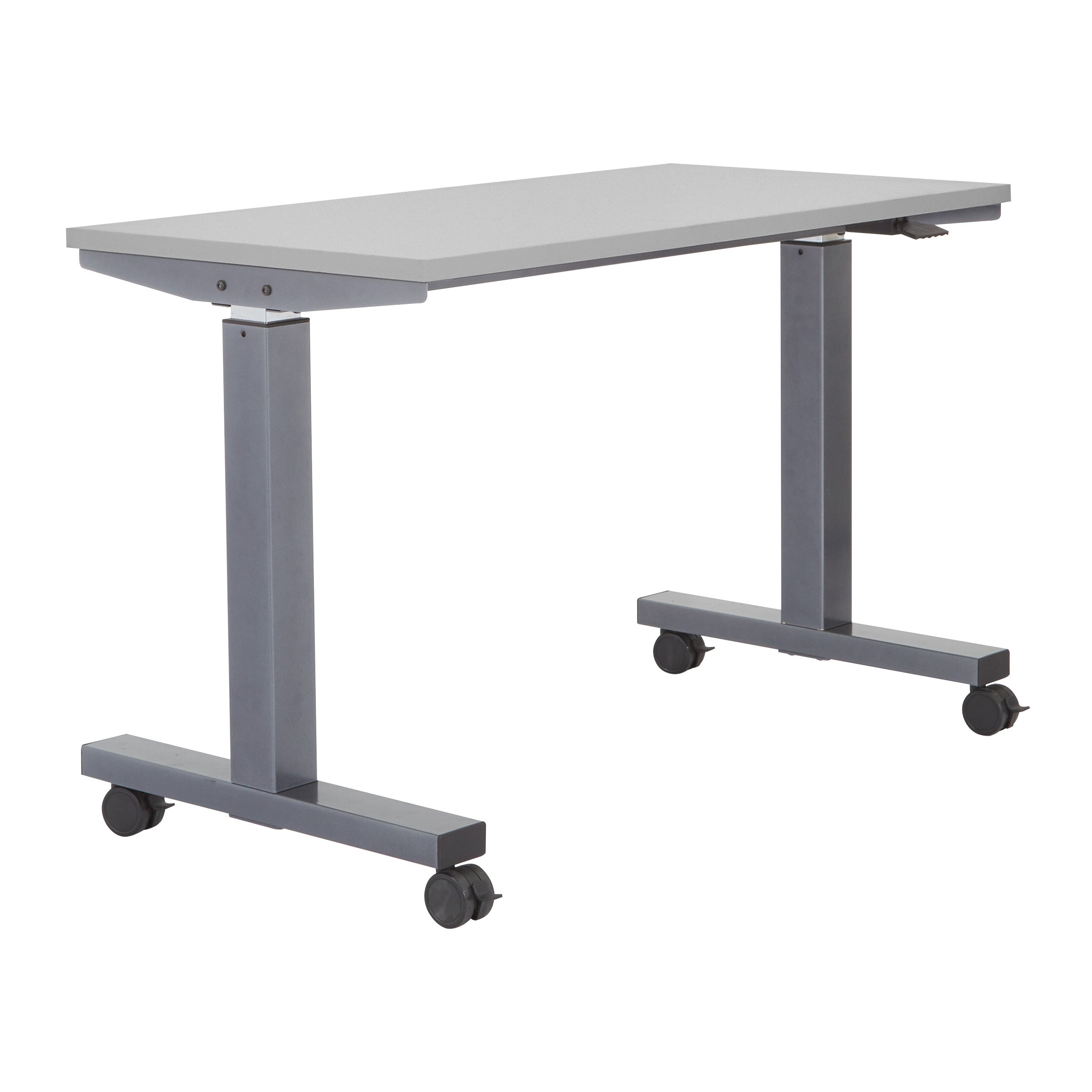 HT ADJ TBLE 2/CTNS GRY TOP/TITANIUM BASE 48X24 KD - Grey/Titanium