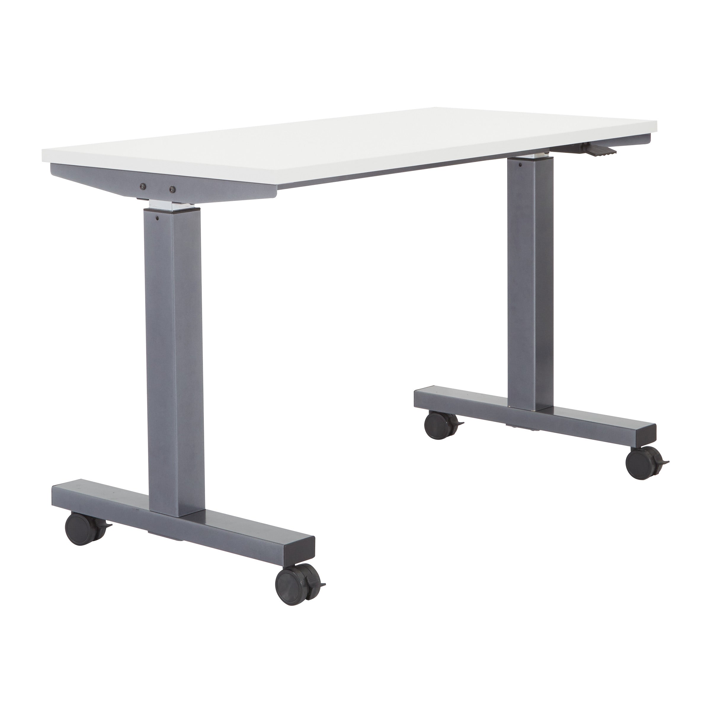 HT ADJ TBLE 2/CTNS WHT TOP/TITANIUM BASE 48X24 KD - White/Titanium