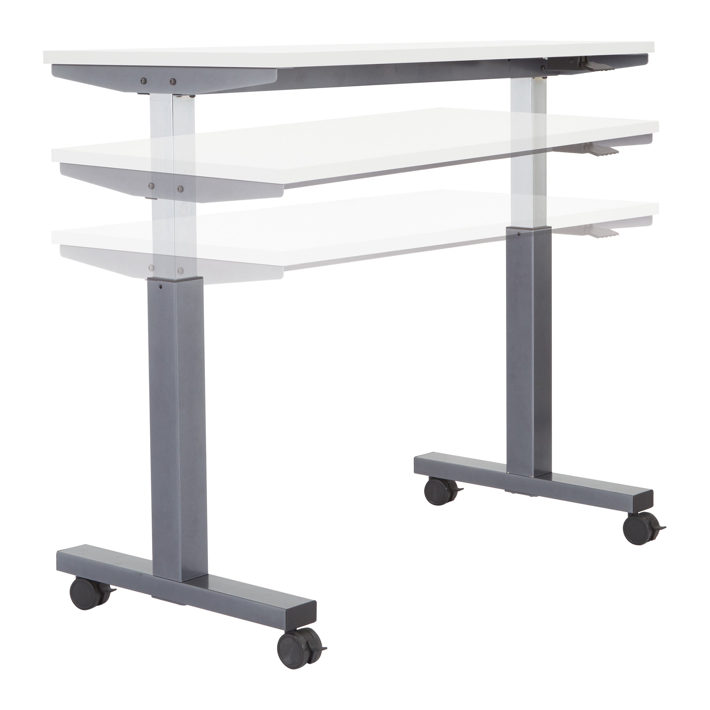 HT ADJ TBLE 2/CTNS WHT TOP/TITANIUM BASE 48X24 KD - White/Titanium