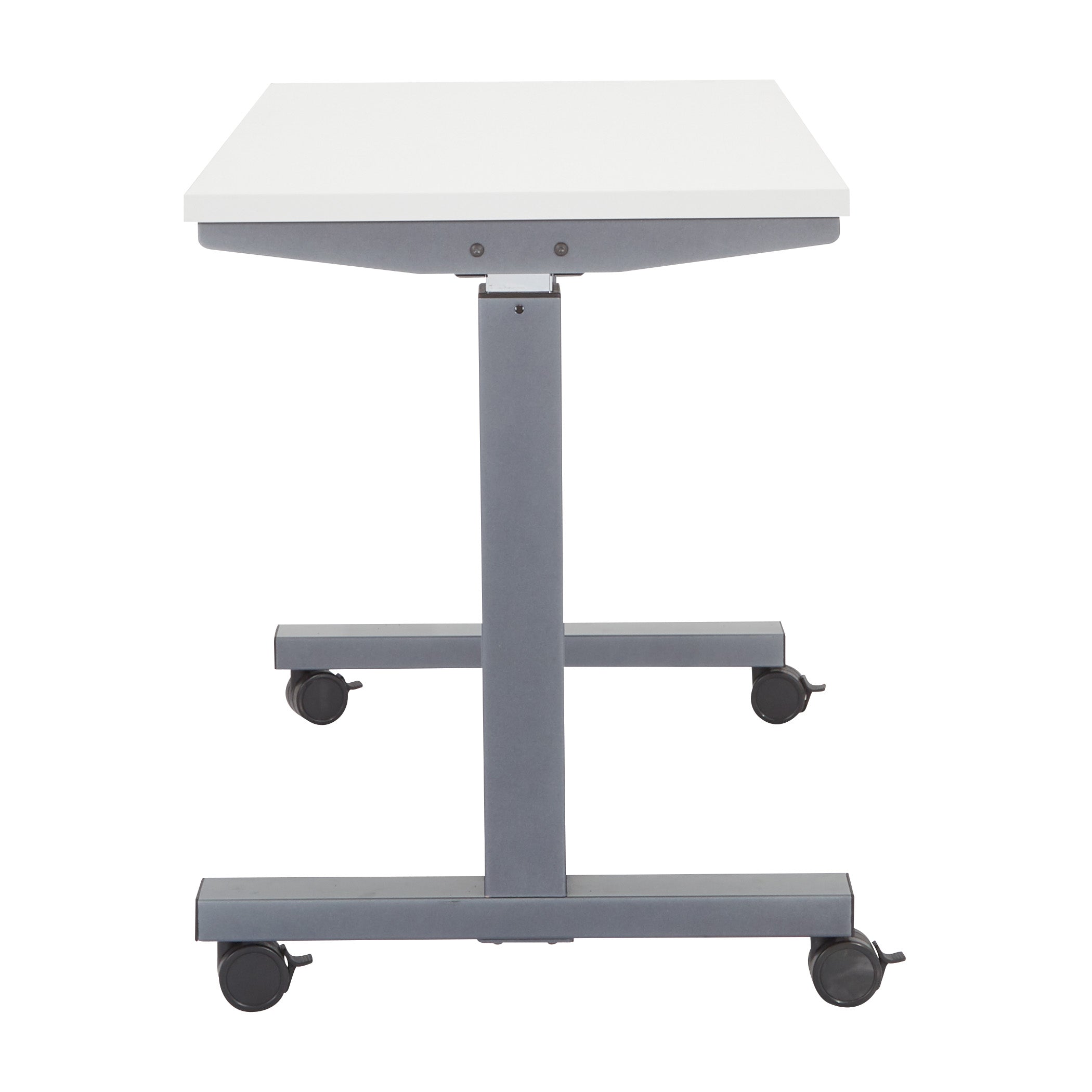 HT ADJ TBLE 2/CTNS WHT TOP/TITANIUM BASE 48X24 KD - White/Titanium