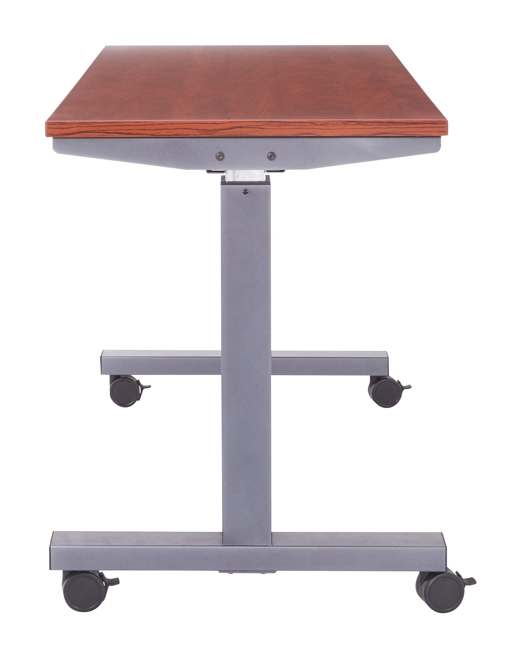 ADJ TBL 2/CTNS CHY TOP/TITANIUM BASE 60X24 KD - Cherry/Titanium