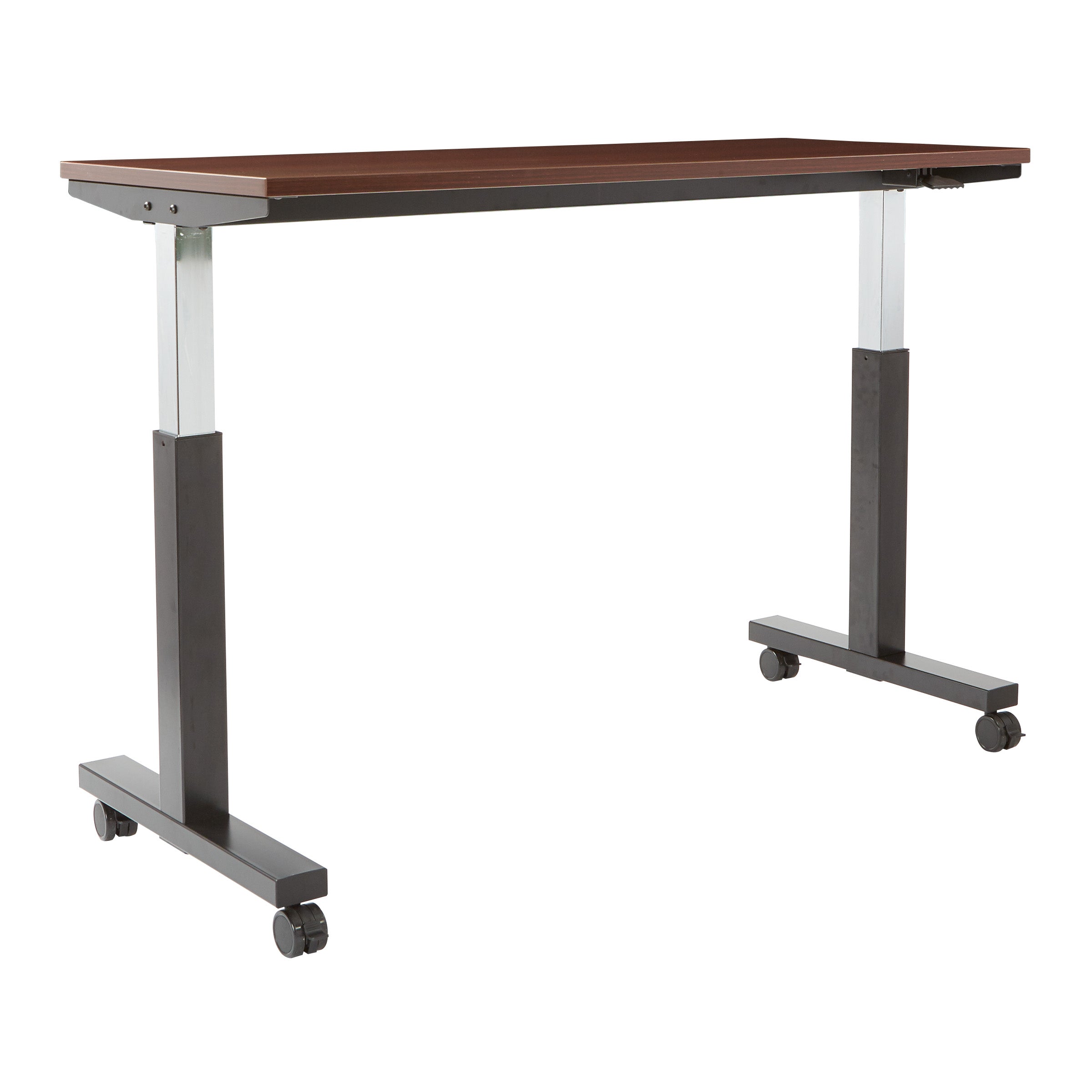 ADJ TBL 2/CTNS MAH TOP/BLK BASE 60X24 KD - Mahogany/Black