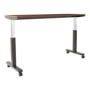 ADJ TBL 2/CTNS MAH TOP/BLK BASE 72X24 KD - Mahogany/Black