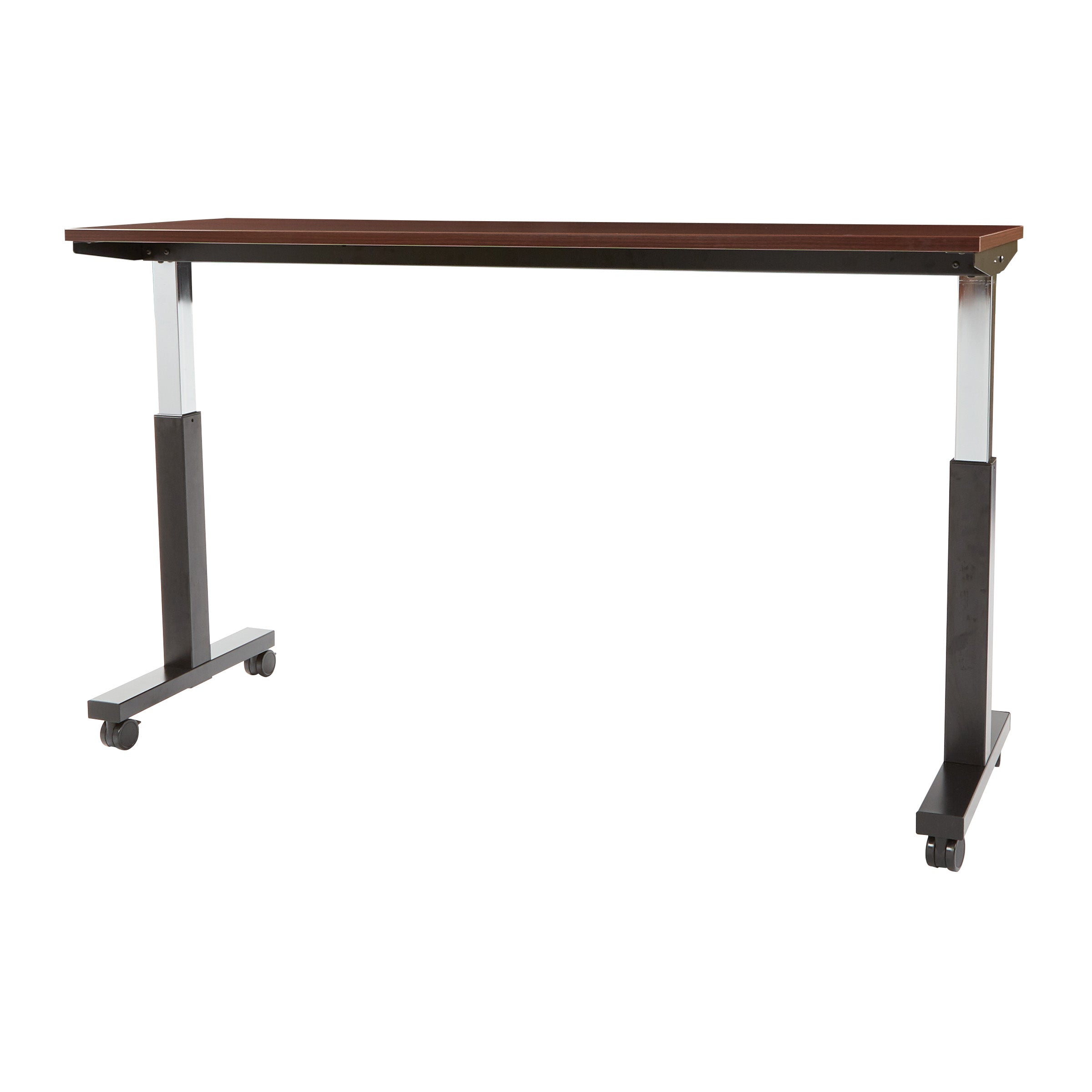 ADJ TBL 2/CTNS MAH TOP/BLK BASE 72X24 KD - Mahogany/Black