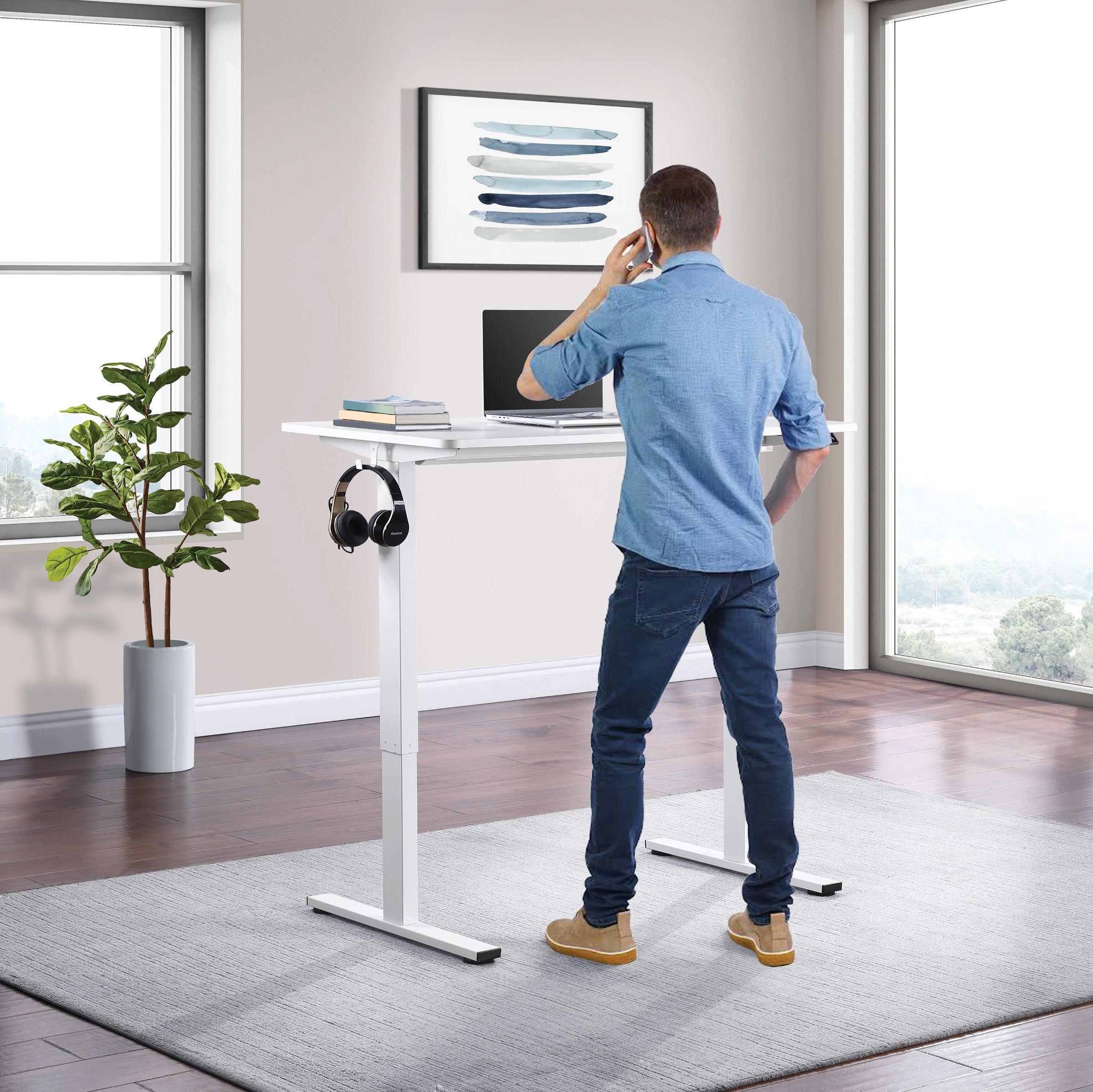 Primo Sit/Stand Electric 48" Desk - White