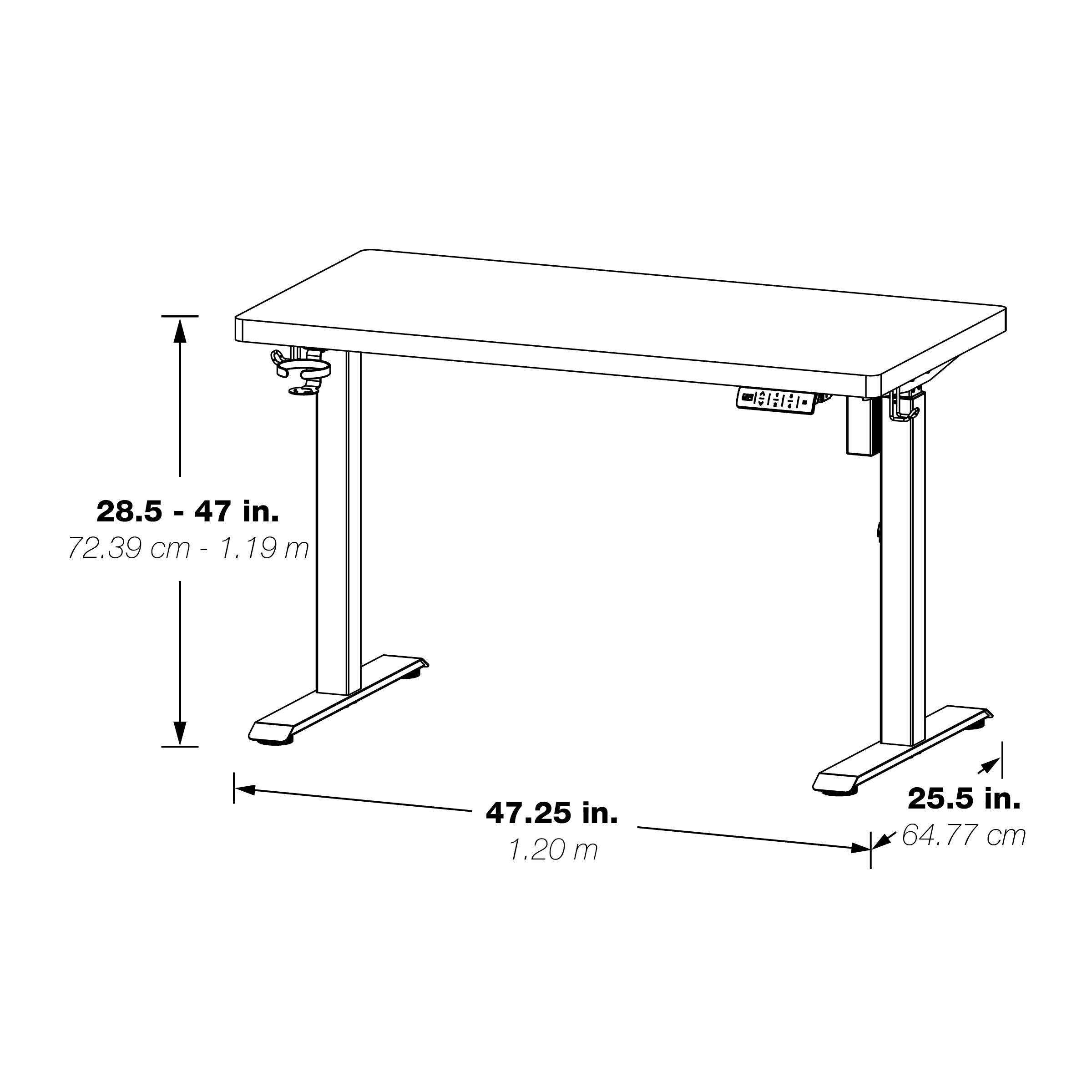 Primo-Sit/Stand Elec 48"-White Carb - White