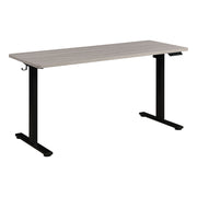 59"W Sit to Stand Electric Desk - Black / Light Grey