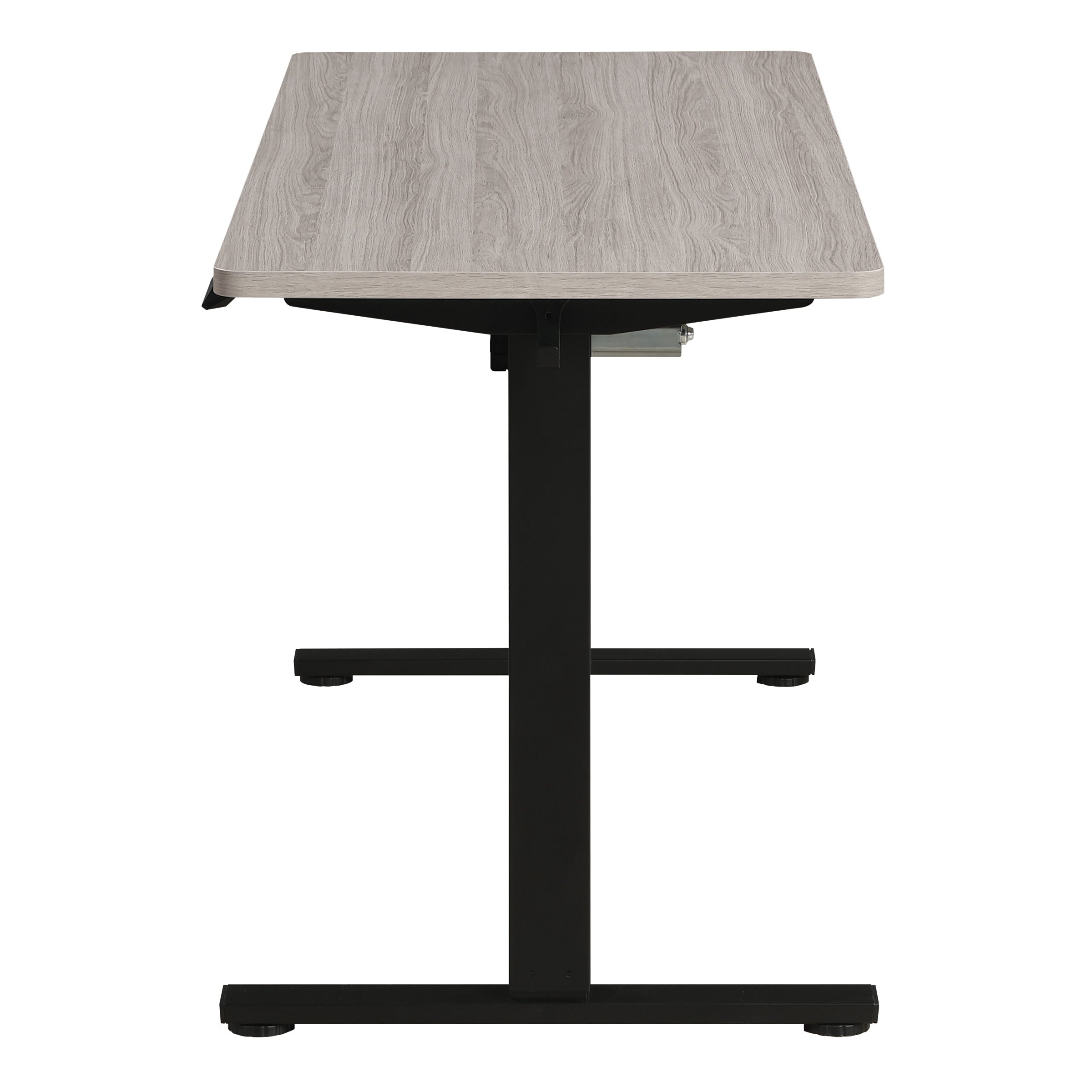 59"W Sit to Stand Electric Desk - Black / Light Grey