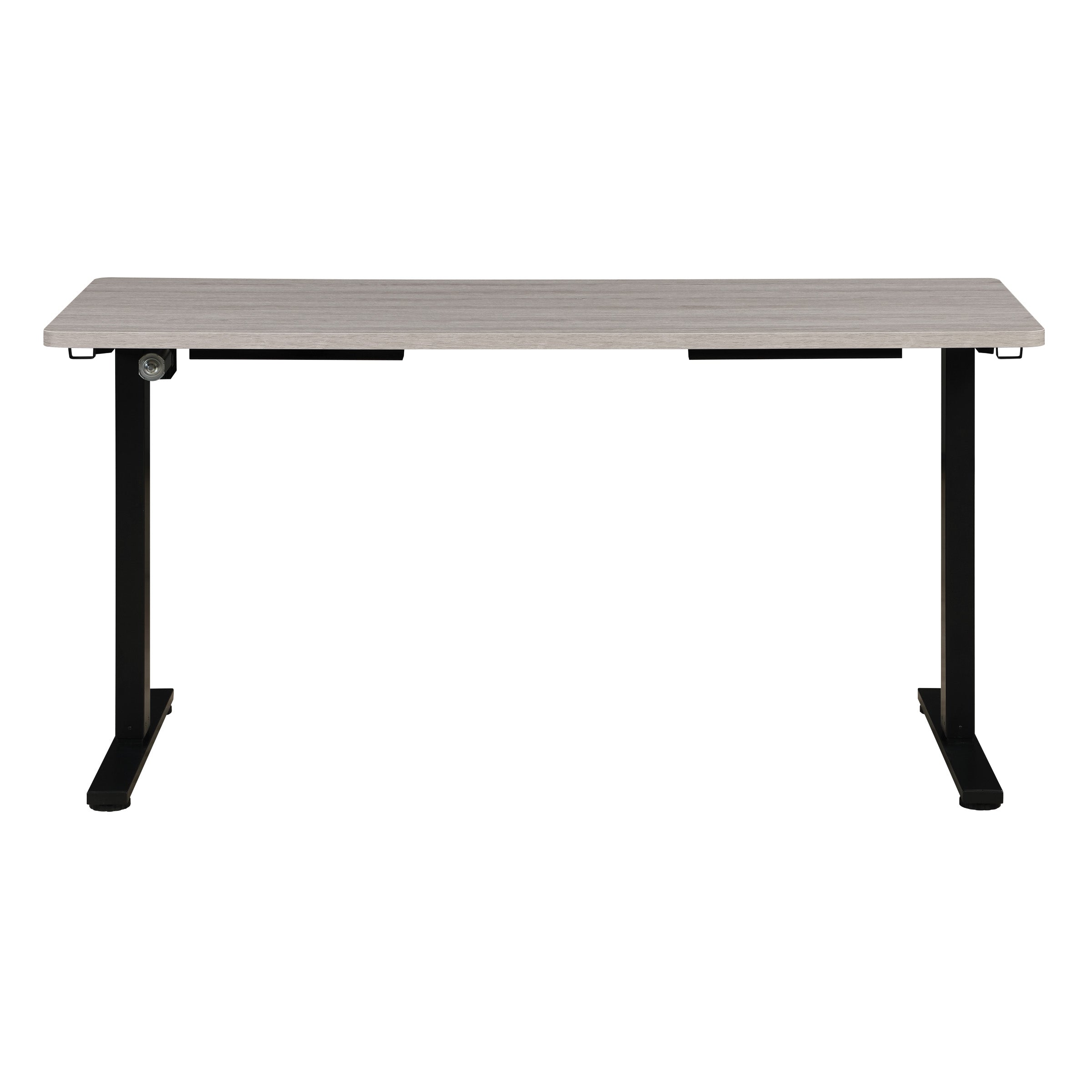 59"W Sit to Stand Electric Desk - Black / Light Grey