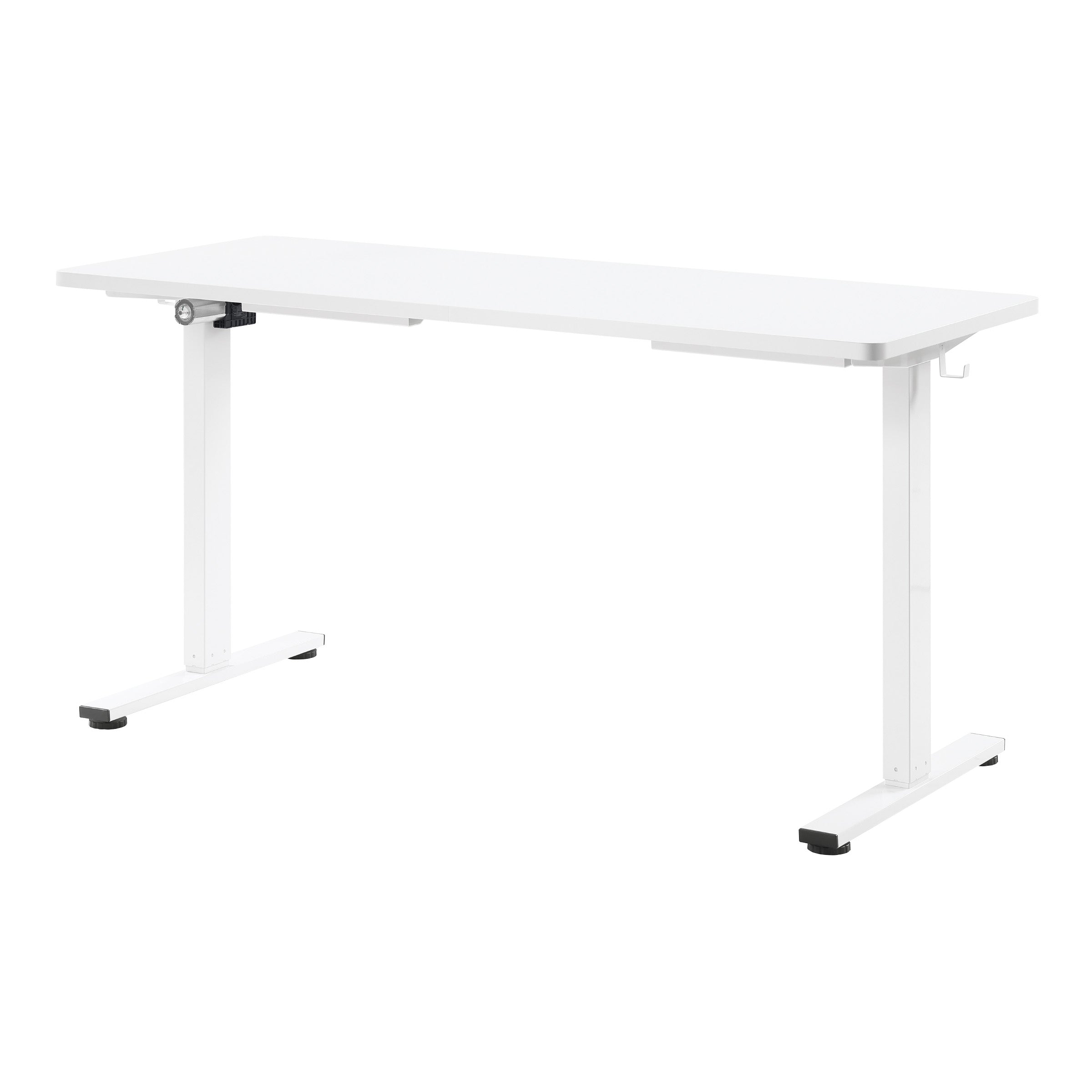59"W Sit to Stand Electric Desk - White