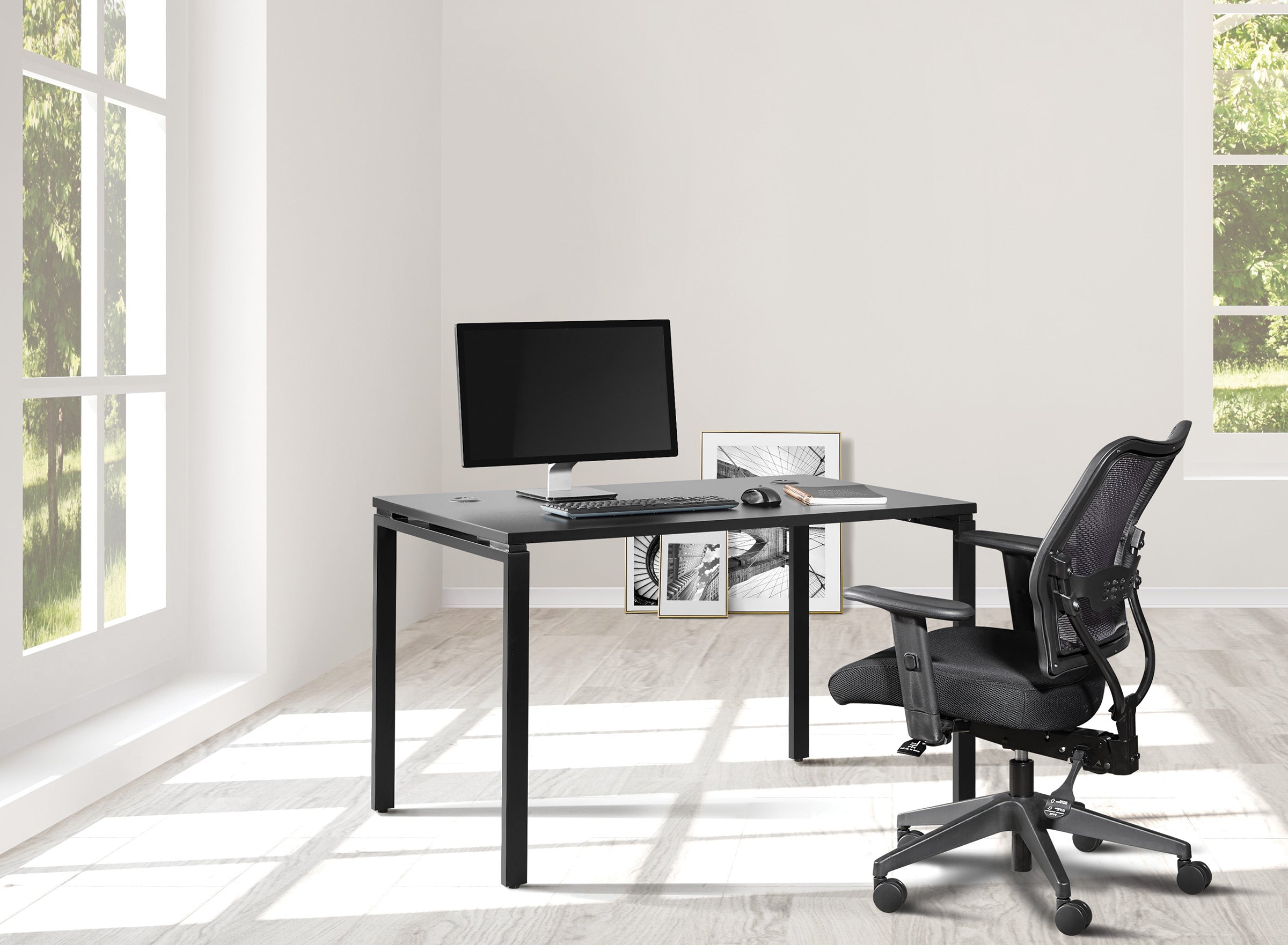48"W Black Writing Desk  - Black