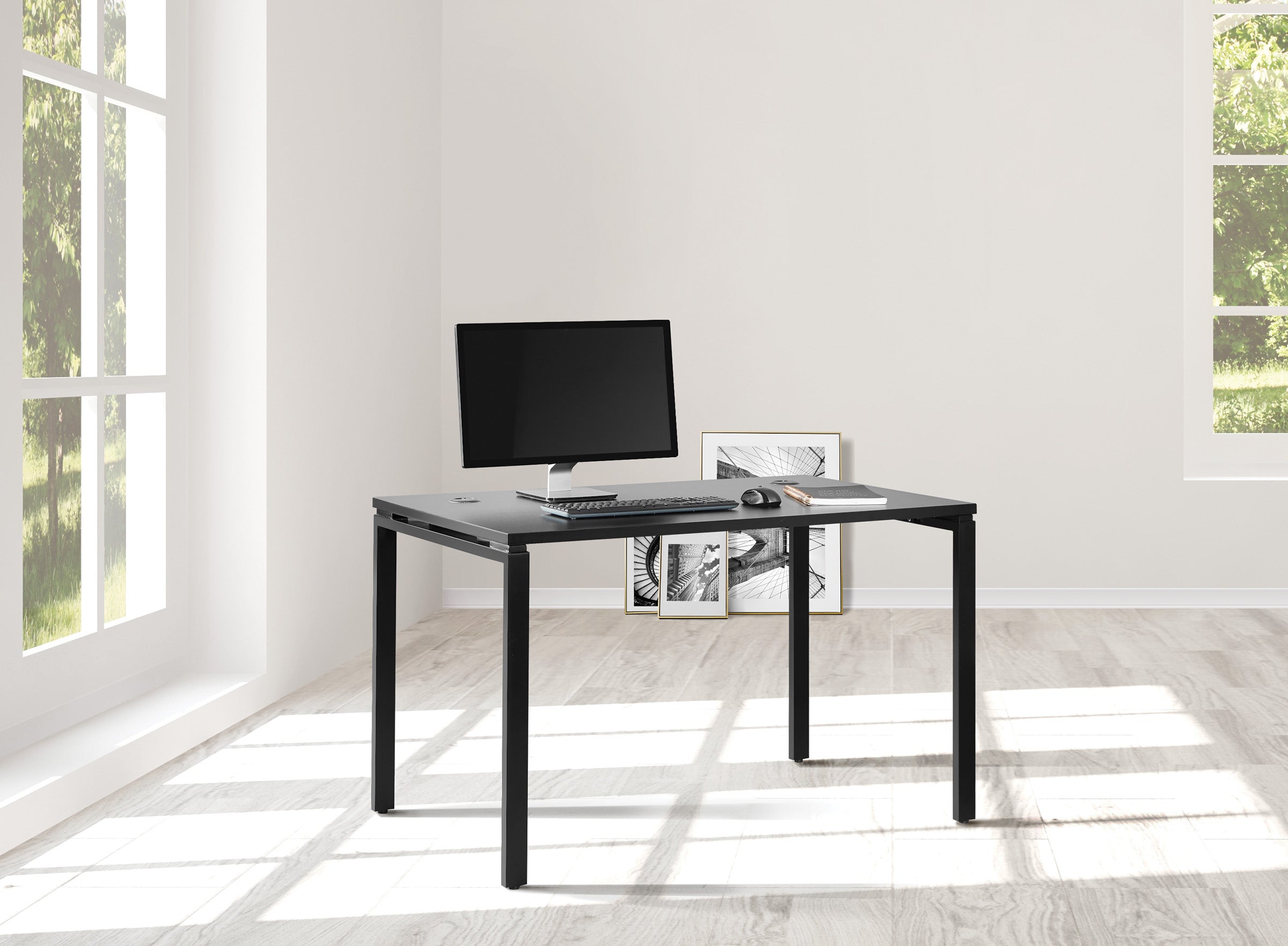 48"W Black Writing Desk  - Black