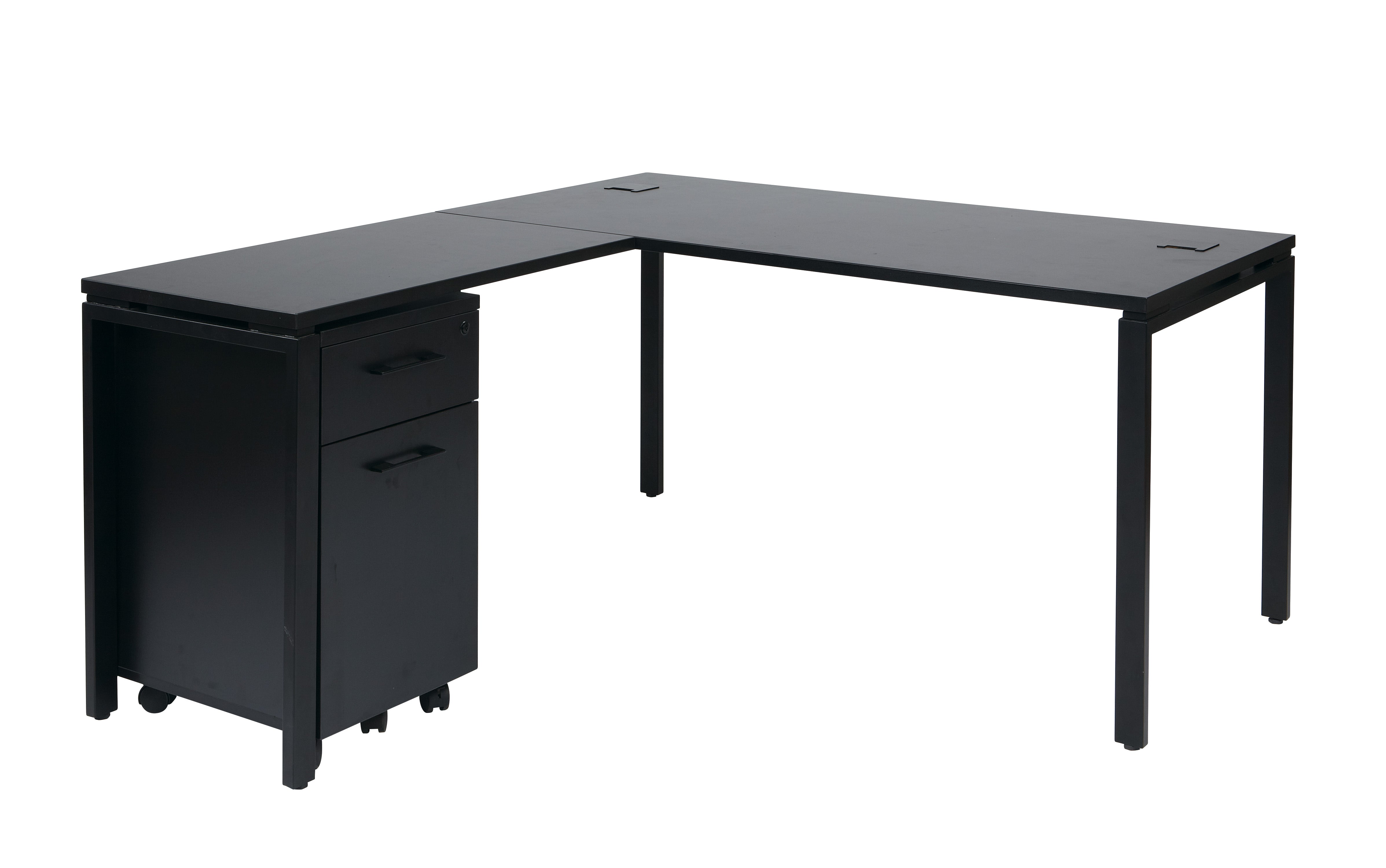 Prado L Workstation in Black - Black