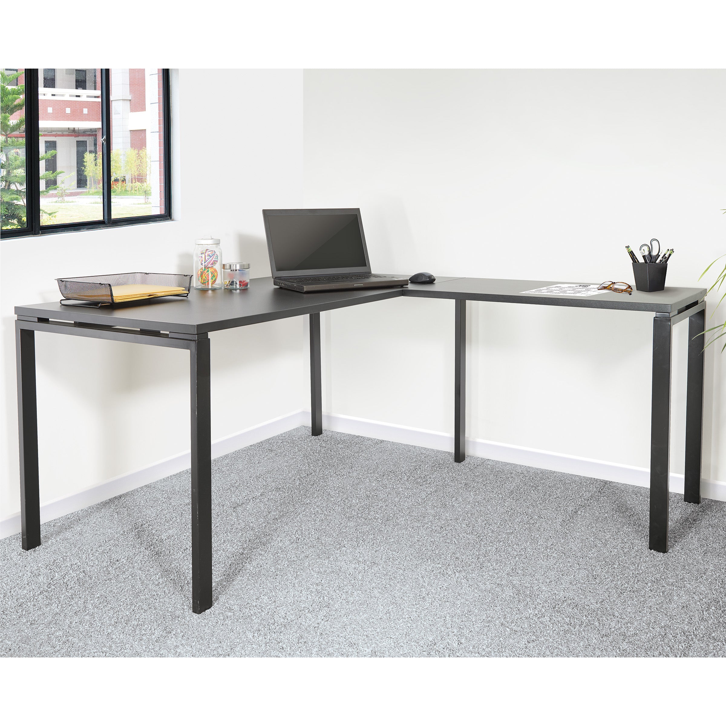 Prado L Workstation in Black - Black