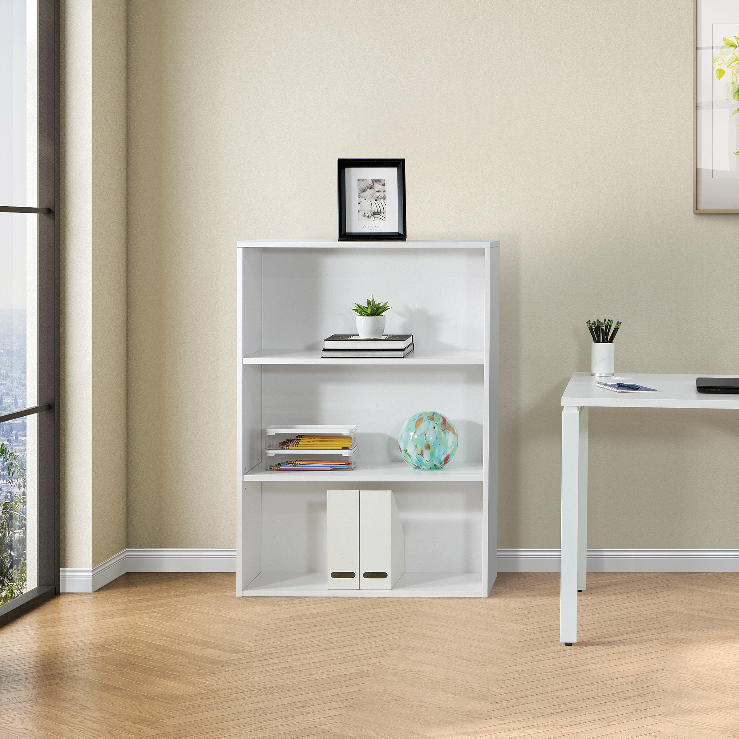 Prado 48" 3-Shelf BookCase - White