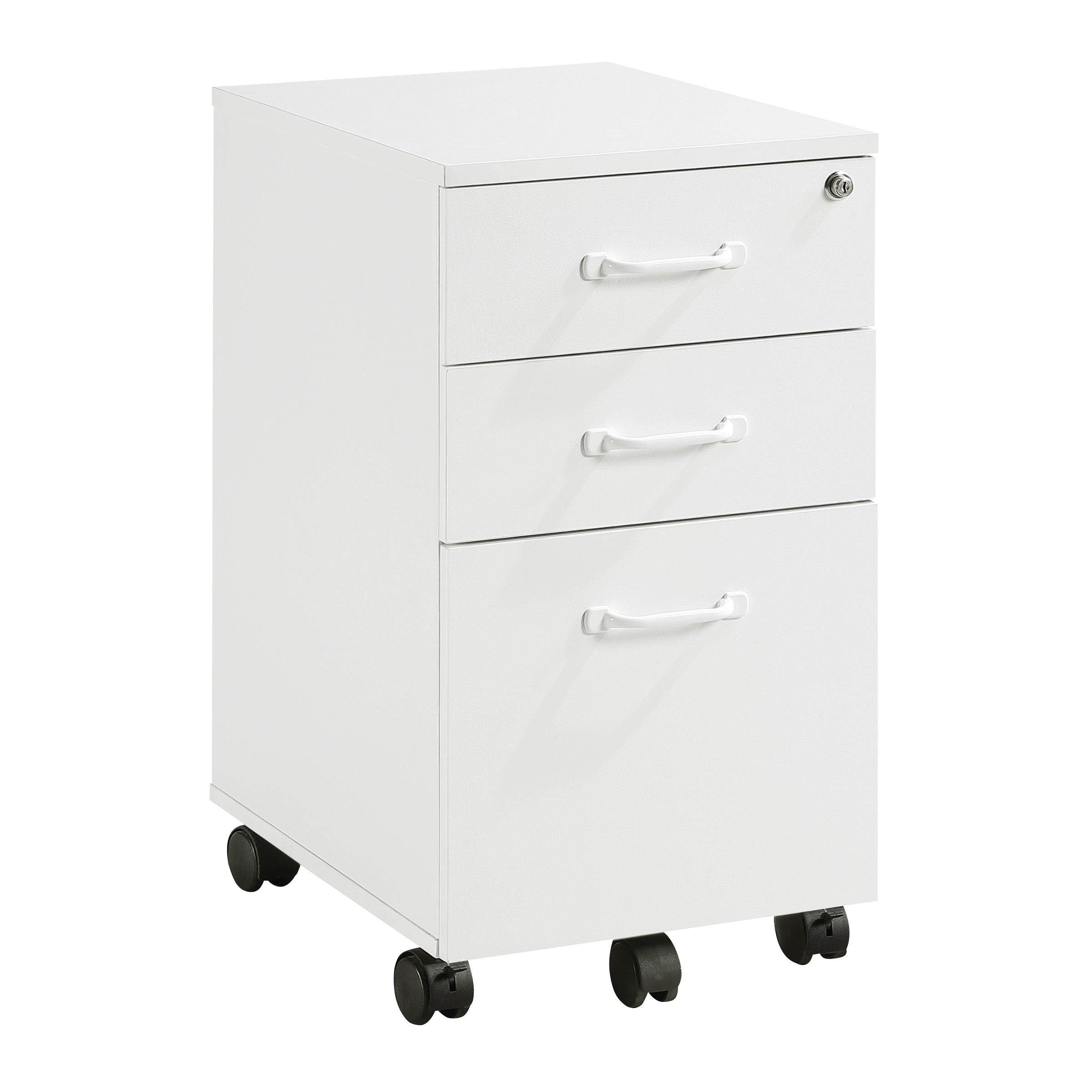 Prado 3-Drawer Mobile File Cabinet - White