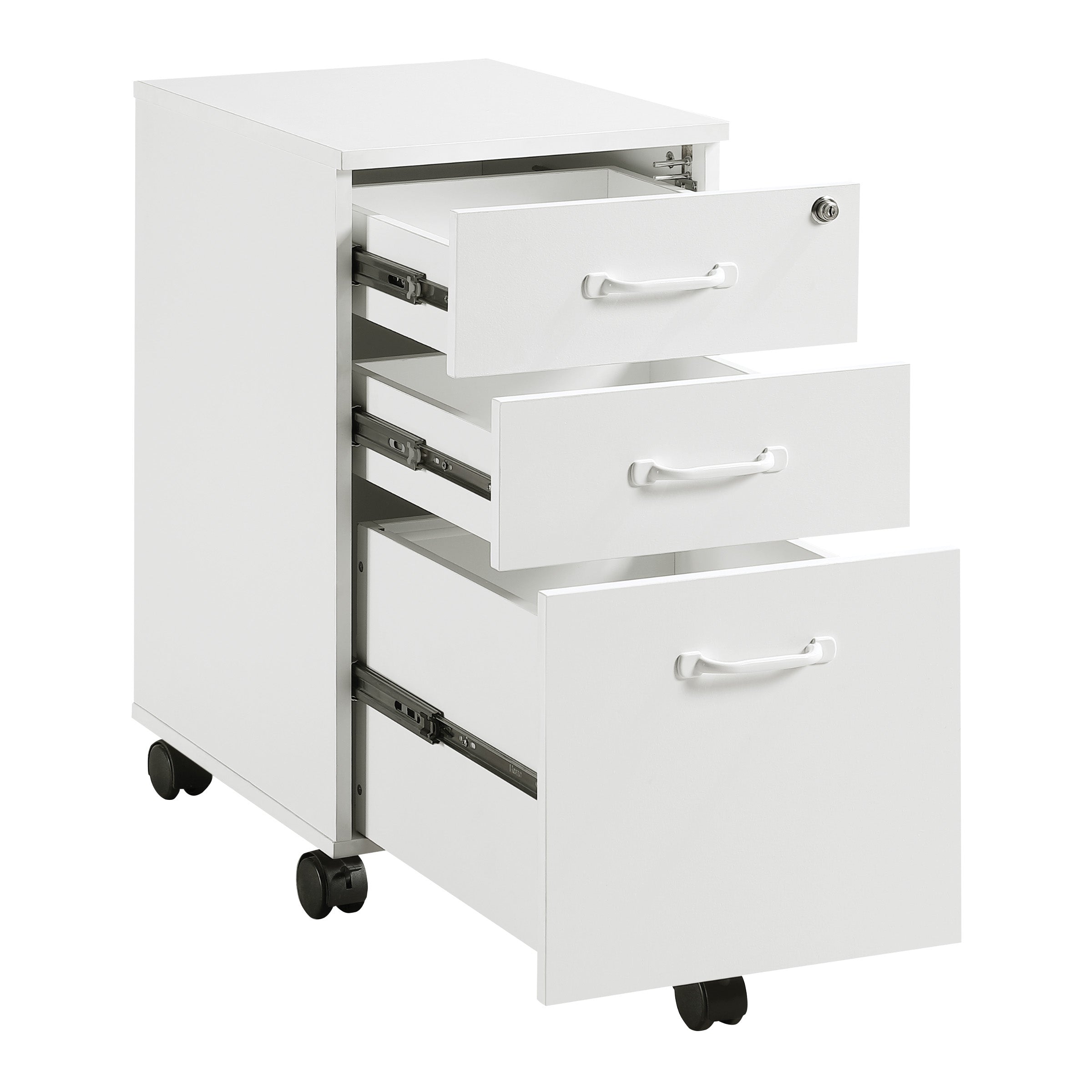 Prado 3-Drawer Mobile File Cabinet - White